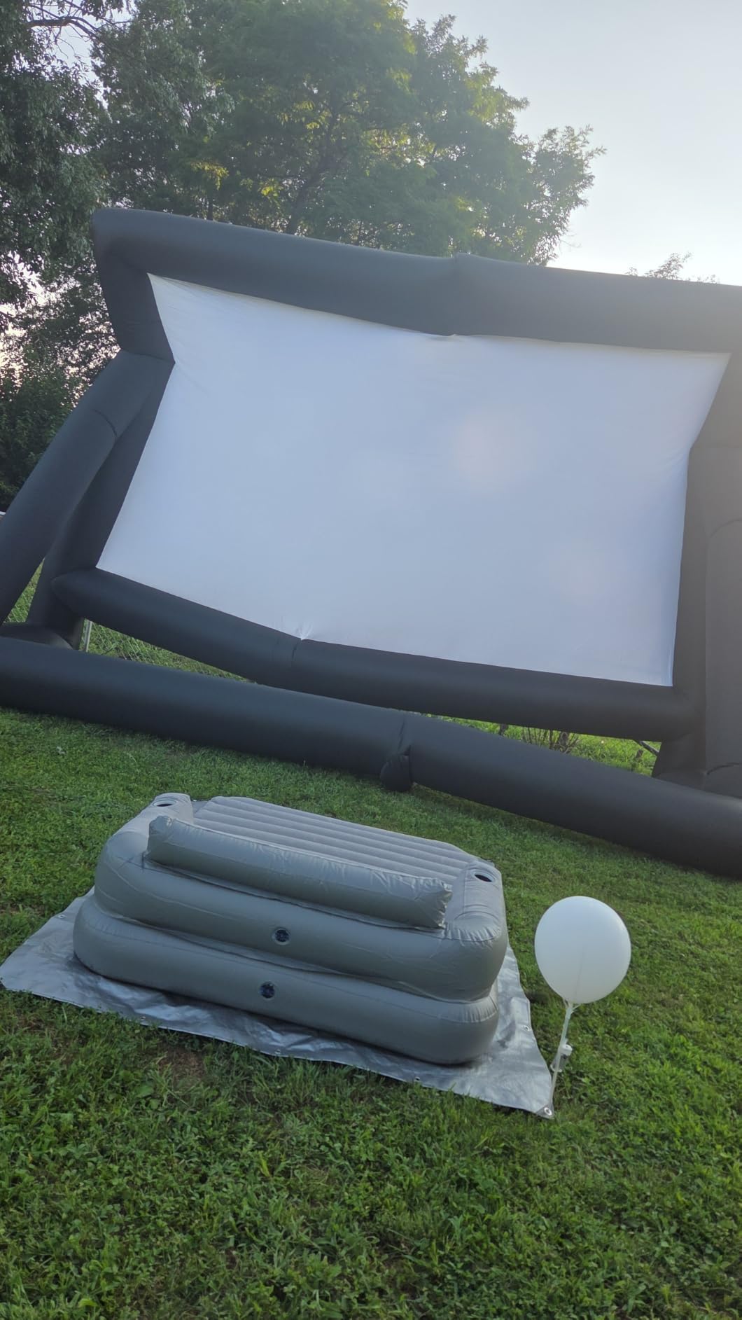 Inflatable Projector Screen, 24FT Blow Up Movie Screen Outdoor Projector, Easy Set Up One-piece Design Front & Rear Projection with Air Blower for Outside Backyard Family Movie Night Pool Party customer photo 1