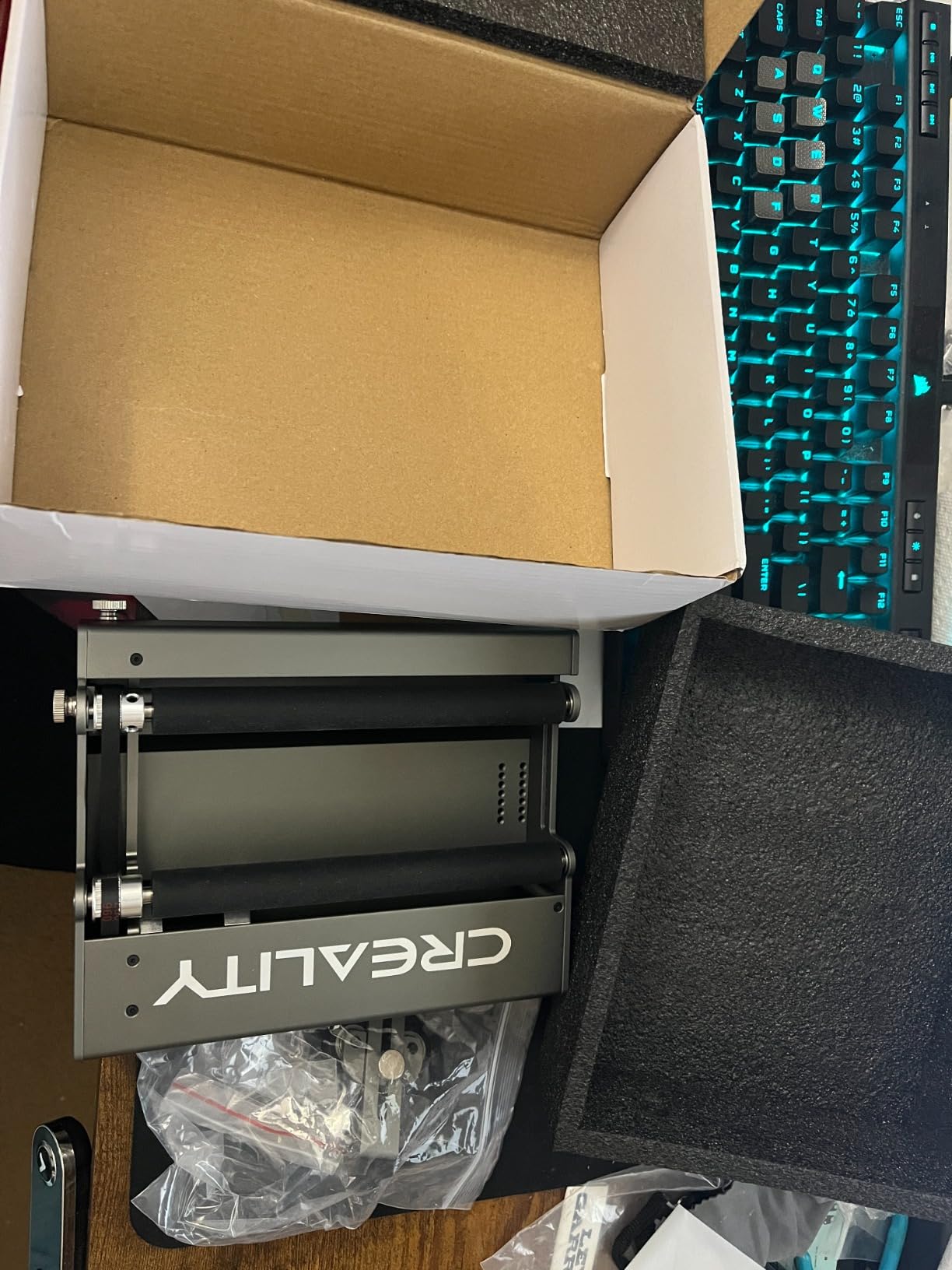 Creality 360° Laser Engraver Y-axis Rotary Module, Laser Rotary Roller for Engraving Curved Surface Objects, Diameter 5mm to 120mm Cylindrical & Conical, like Cups, Bottles, Pens, Cans and etc customer photo 2