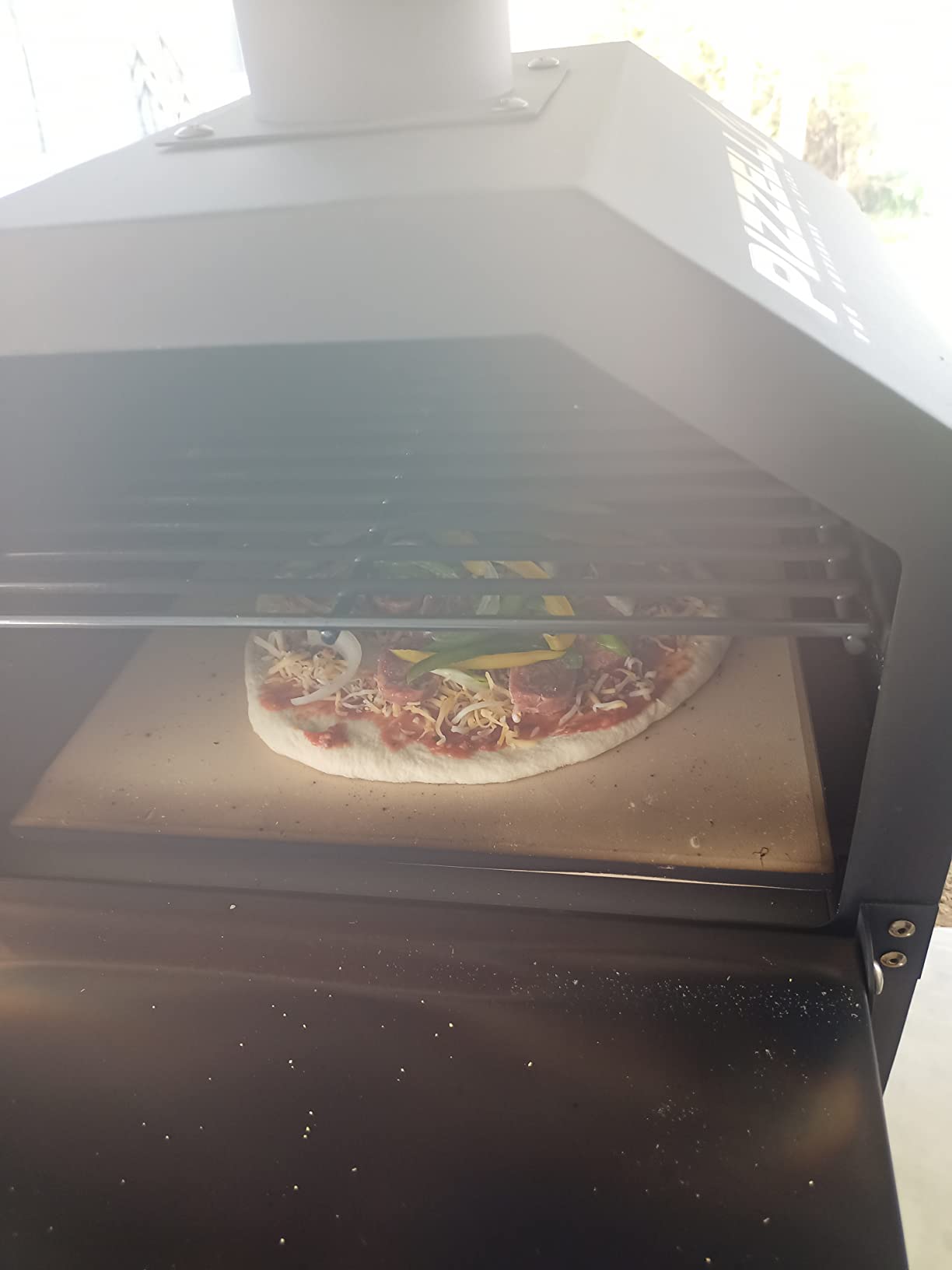 Giantex Outdoor Pizza Oven Wood Fired, 2-Layer Outside Pizza Maker | 12-Inch Pizza Stone, Waterproof Cover, Pizza Peel, Removable Cooking Rack, Folding Legs, for Camping BBQ Party customer photo 2
