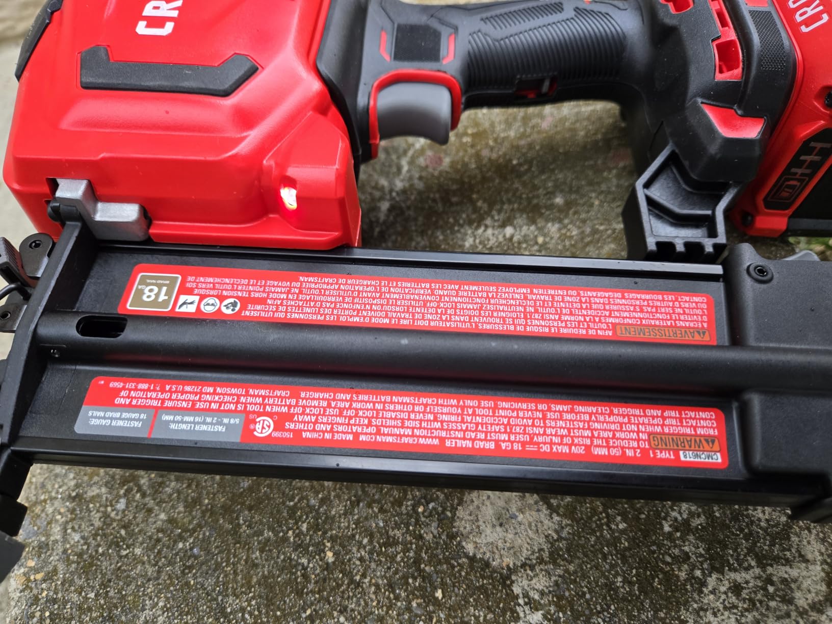 CRAFTSMAN V20 Brad Nailer, 18GA, Cordless, Bare Tool Only (CMCN618B) customer photo 1