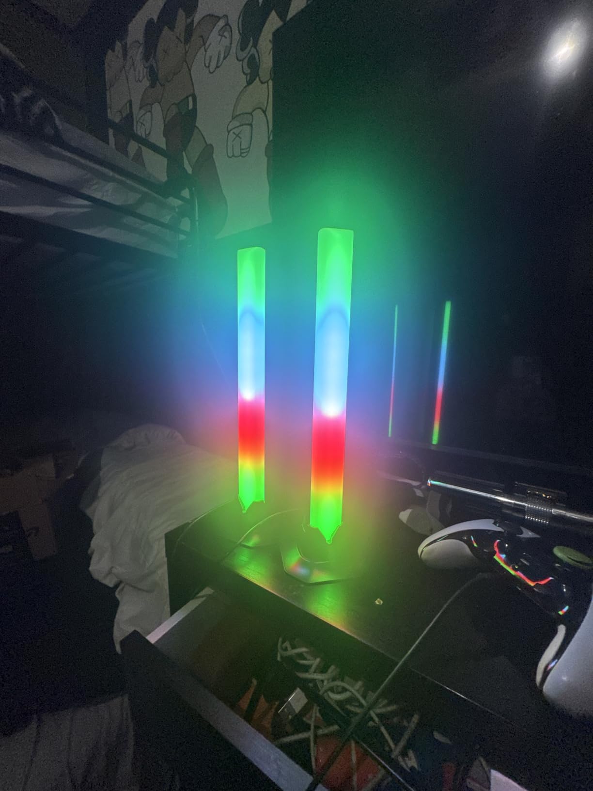 RGB Light Bar Music Sync RGB IC LED Lights Bars USB Powered Remote Control | velted Ambient Lighting Bar, Color Changing Gaming TV Backlight, 8 Dynamic Modes for PC Room Monitor Desk customer photo 2