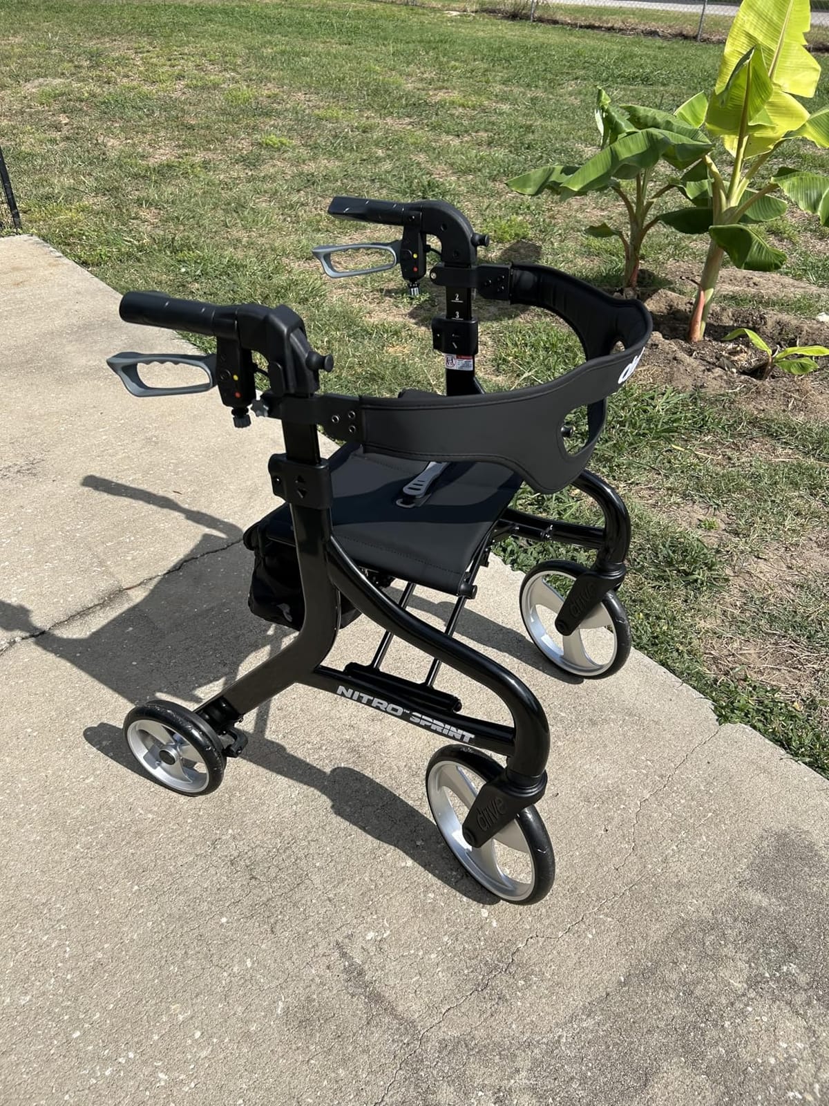 Drive Medical Nitro Sprint Rollator Walker with Seat, Standard Size, Red | Lightweight Rollator with Large Wheels Offers Compact Folding Design for Standard Size Everyday Comfort customer photo 1