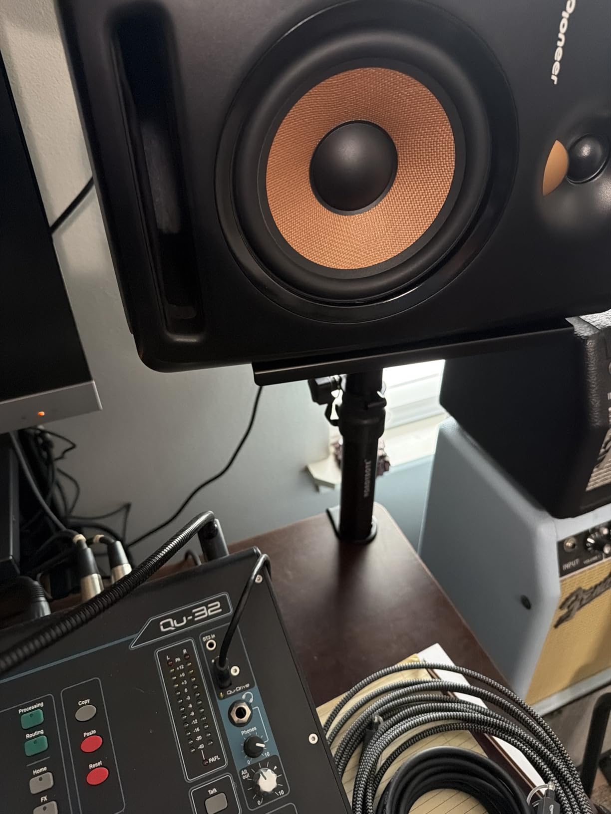 Vondynote Set of 2 Desktop Clamp Speaker Stands Short Studio Monitor Stands Height Adjustable | Height Adjustable 9