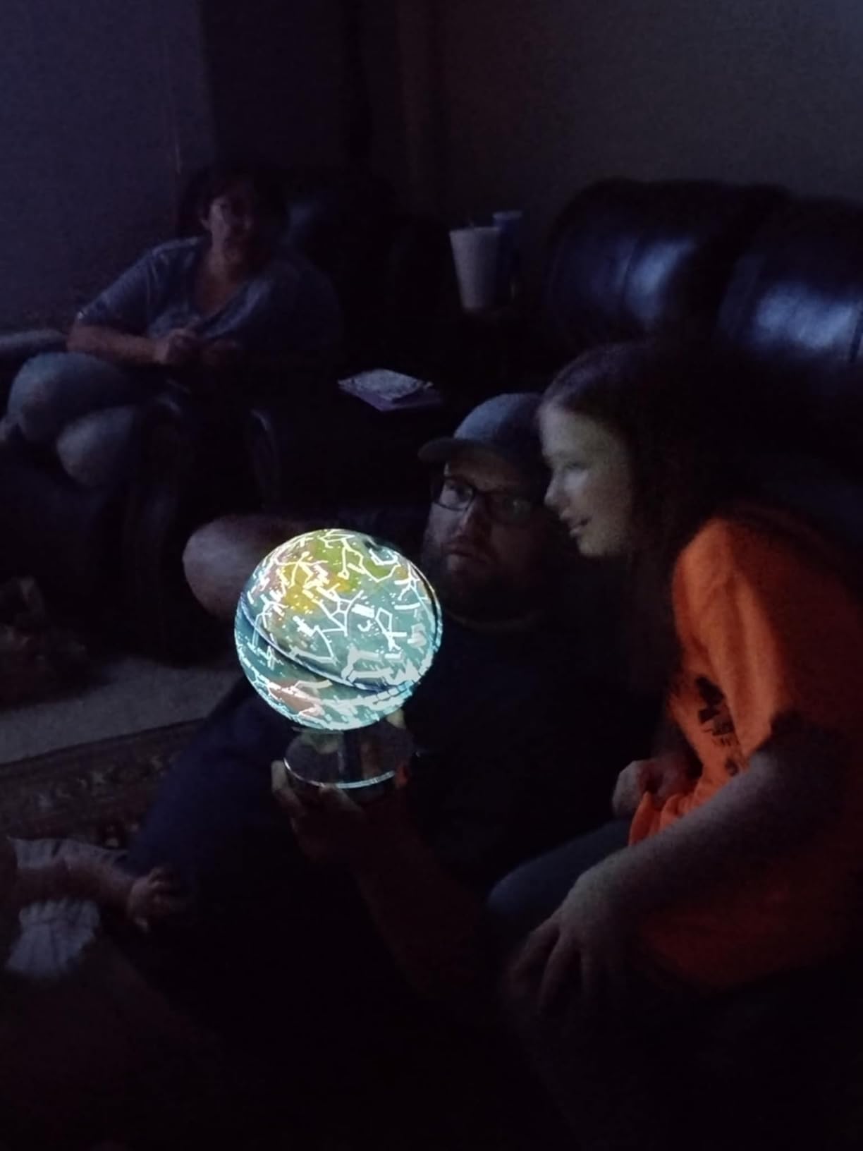USA Toyz Illuminated Globe for Kids Learning - 3-in-1 STEM Globes of the World with Stand, Constellation Map, Built-in LED Night Light Desk Globe Lamp, Non-Tip Metal Base, 9.75