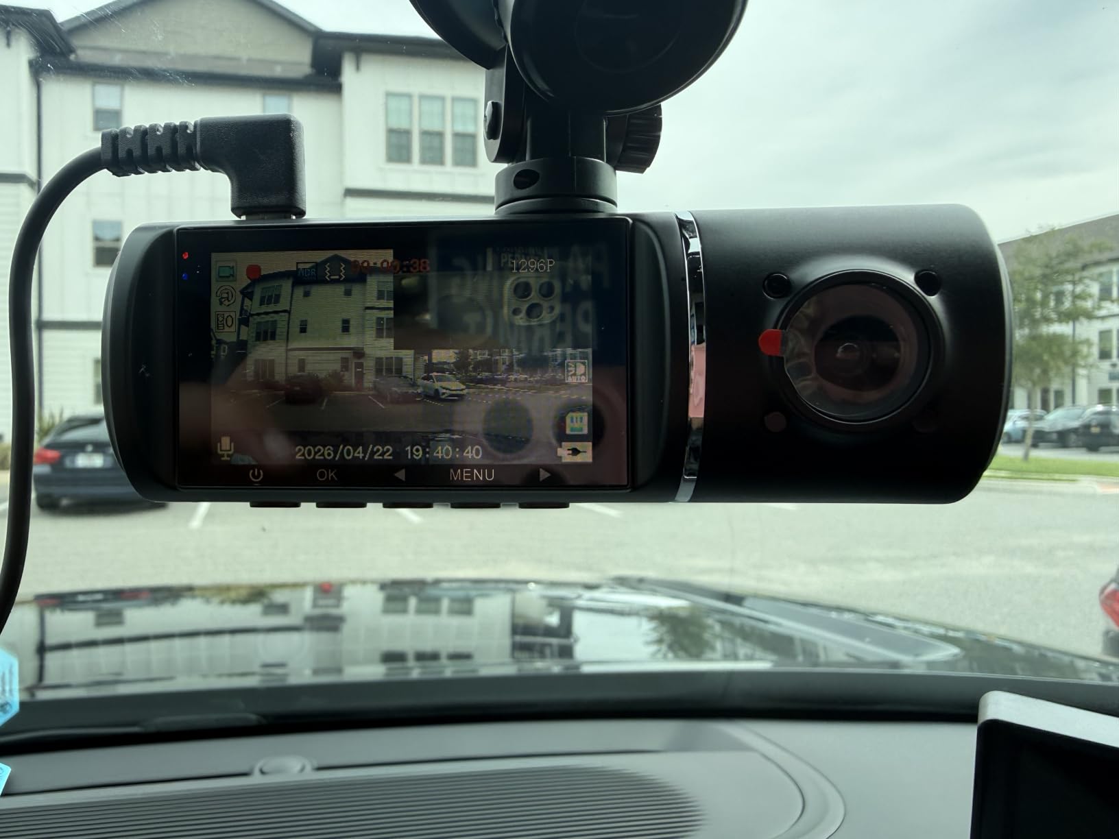 Dash Cam Front and Rear, 1296P Dash Camera for Cars, 3 Channel Car Camera Front Rear and Inside with 32GB Card, Loop Recording, Night Vision, HDR, 24Hr Parking, G-Sensor customer photo 2