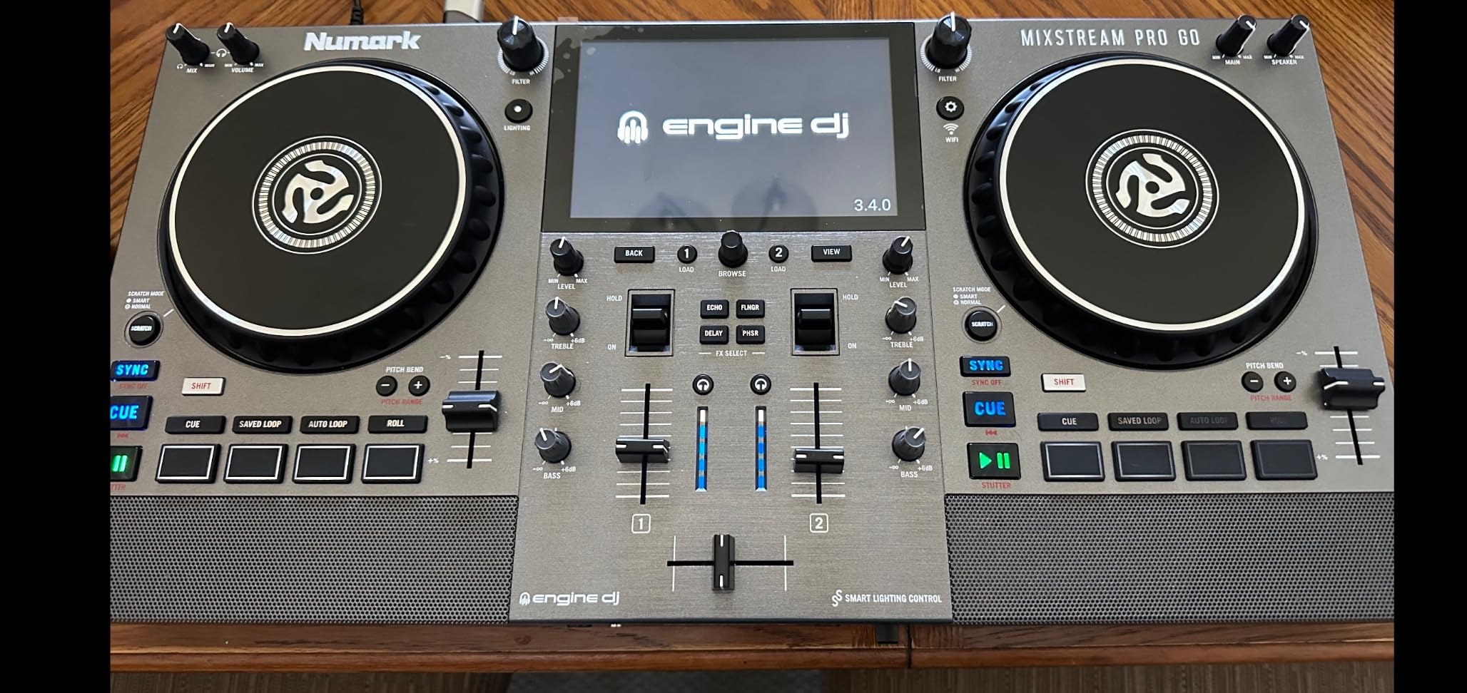 Numark Mixstream Pro Go Portable DJ Controller | Battery-Powered Standalone DJ Mixer with Stem Separation, Wi-Fi Streaming, Built-In Speakers, and 7
