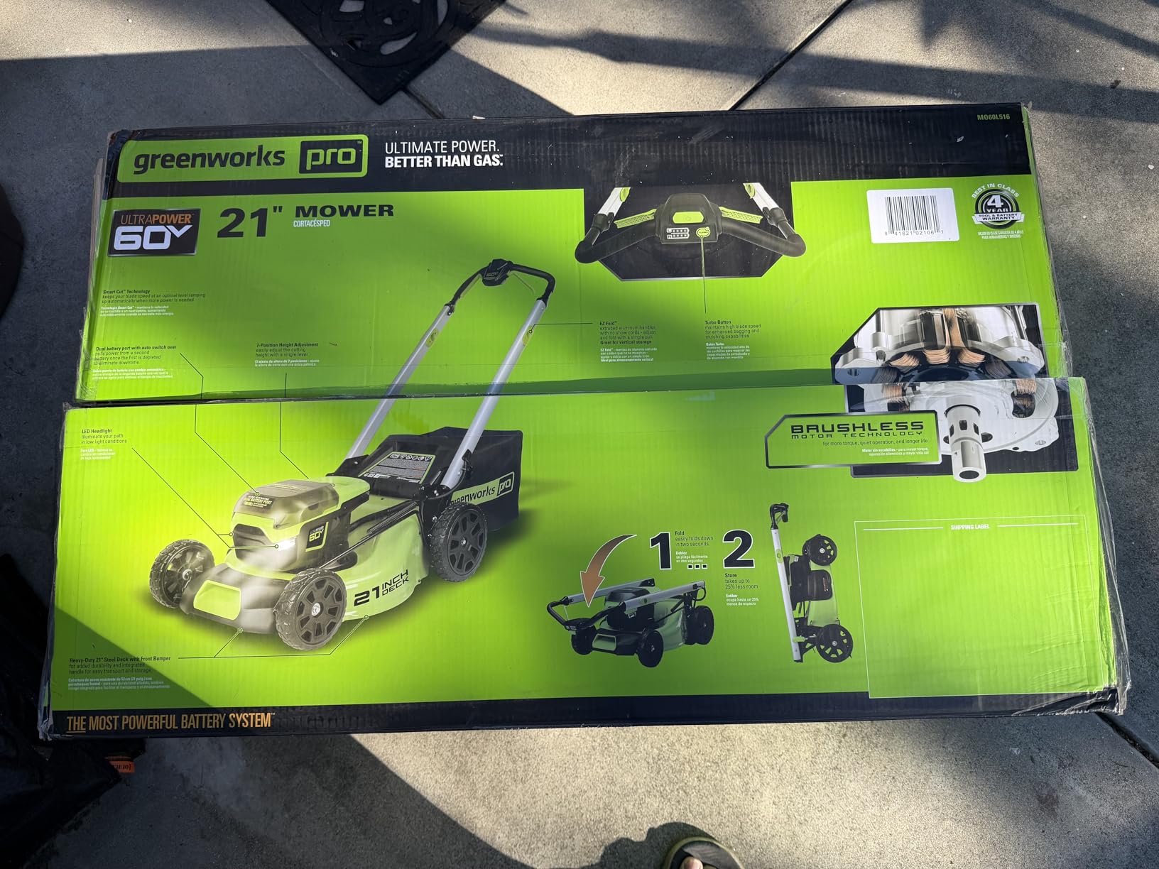 Greenworks 60V 21in Push Lawn Mower, 5.0 Ah Battery and Charger customer photo 2