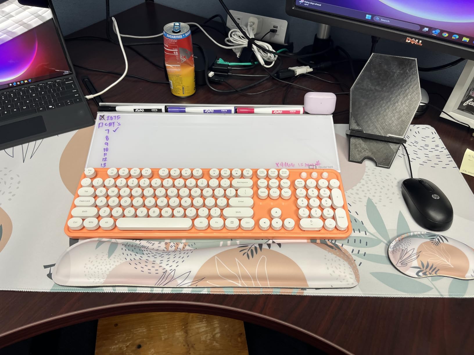 Keyboard Mouse Pad Set, Extended Mouse Pad + Keyboard Wrist Rest Support, Memory Foam Ergonomic Easy Typing, 4Pcs (35.4 x 15.7 in) Minimalist Desk Pad Set customer photo 1