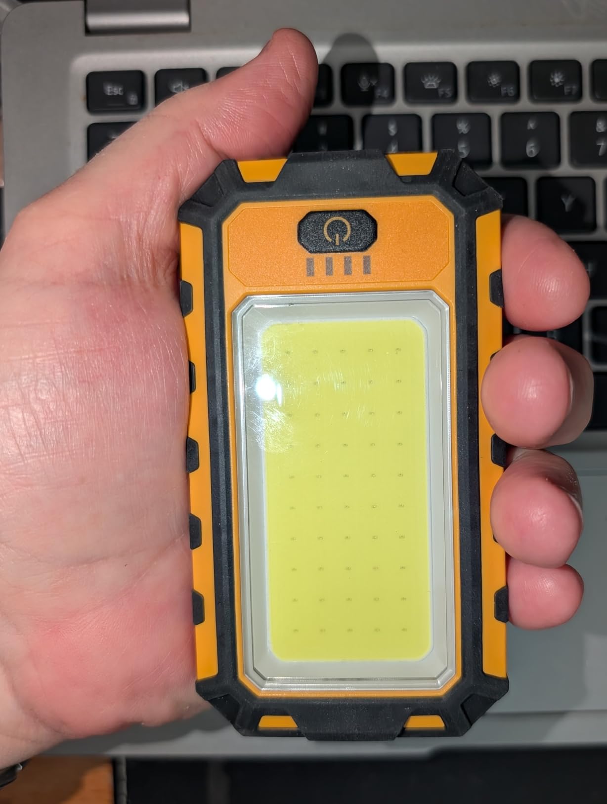 innofox LED Rechargeable Magnetic Work Light 40W 1500Lumens, Hanging Hook 4 Lighting Modes, Job Site Lighting for Car Repairing, Camping, Hunting, and Hurricane (2, Orange) customer photo 2