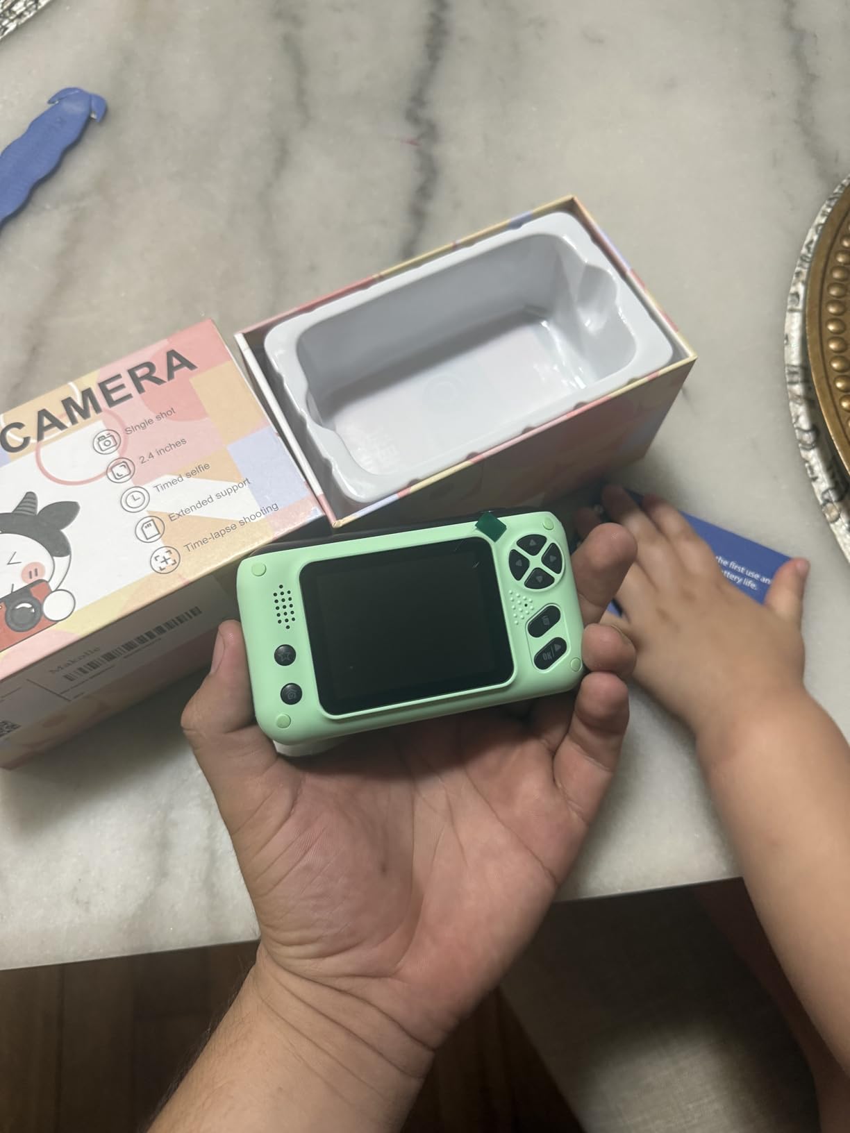 Makolle Kids Camera, Birthday Gifts for Boys and Girls Age 3-8, Video Recorder for Kids 8-12, Childrens Digital Camcorder for Vlogging Portable Kids Selfie Camera with SD Card Green customer photo 1