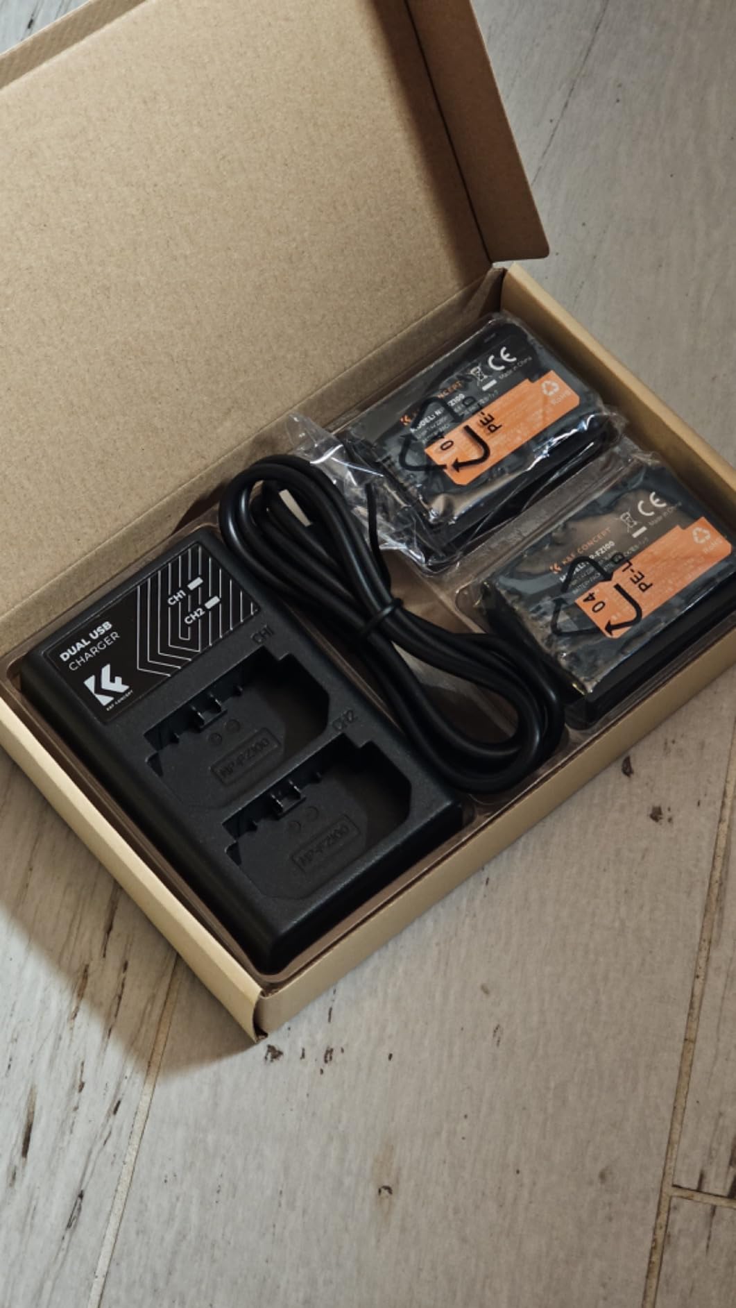 K&F CONCEPT NP-FZ100 2280mAH Battery and Dual Slot Charger Set for Sony A7iii, A7iv, A7C, A6700, A6600, ZV-E1, ZV-E10ii, FX3, FX30, A9, Alpha 9, Alpha 9S, A9S, A7R3, A7R4 Camera Batteries customer photo 1