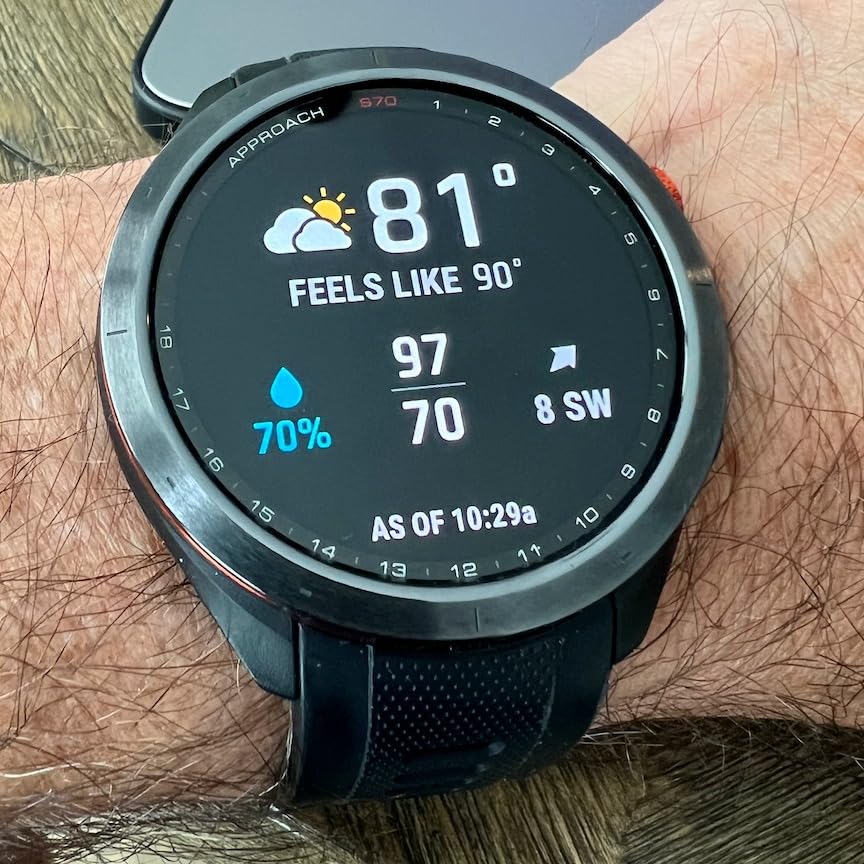 Garmin Approach S70 (Black, 47mm) Golf GPS Smartwatch | 1.4