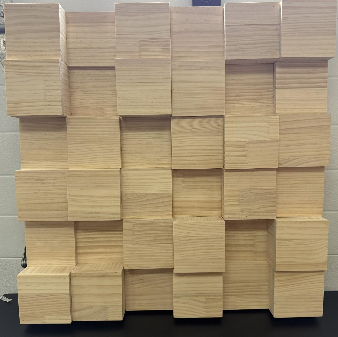 Wood Acoustic Sound Diffuser - 23.6 x 23.6 x 3.2 Inches Acoustic Wall and Ceiling Panel for Music Studio Theater customer photo 1