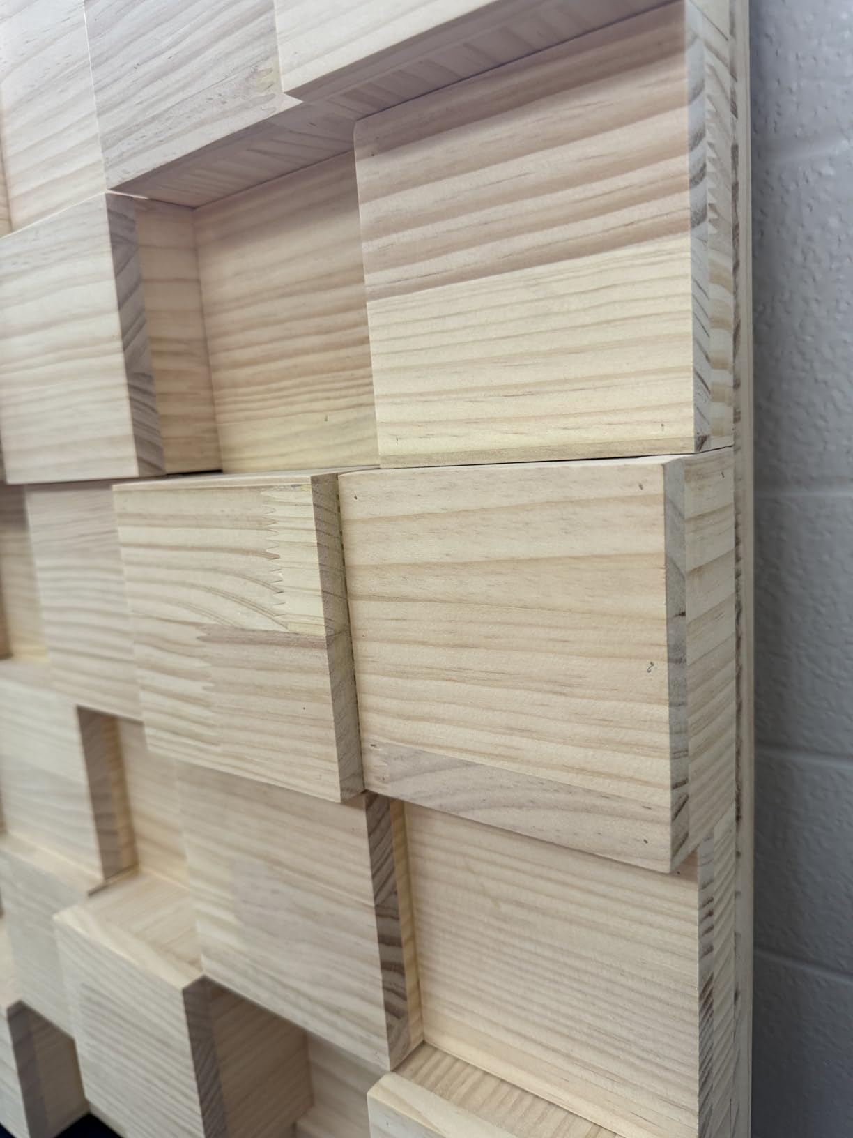 Wood Acoustic Sound Diffuser - 23.6 x 23.6 x 3.2 Inches Acoustic Wall and Ceiling Panel for Music Studio Theater customer photo 2