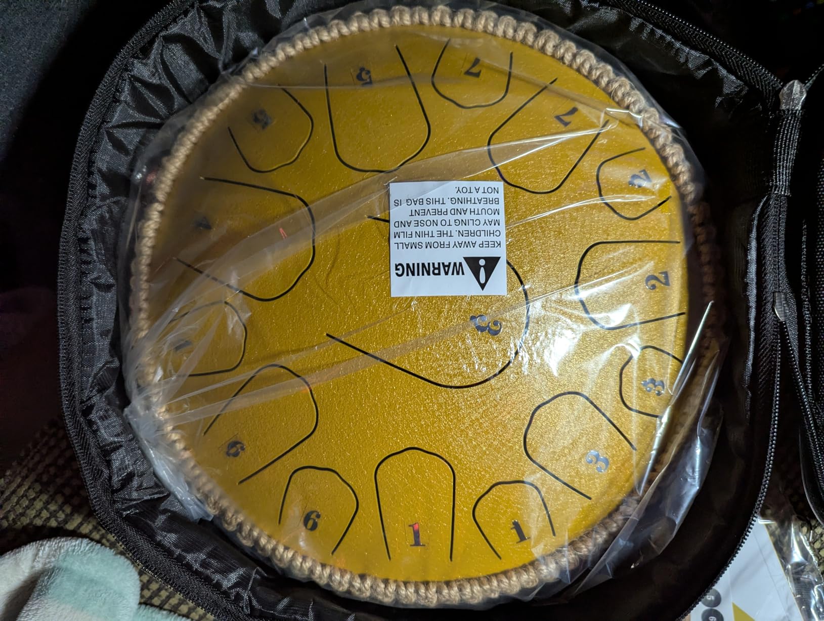 HOPWELL Steel Tongue Drum - 13 Inches 15 Notes Tongue Drum - Hand Pan Drum with Music Book, Handpan Drums Mallets and Carry Bag, D Major customer photo 1