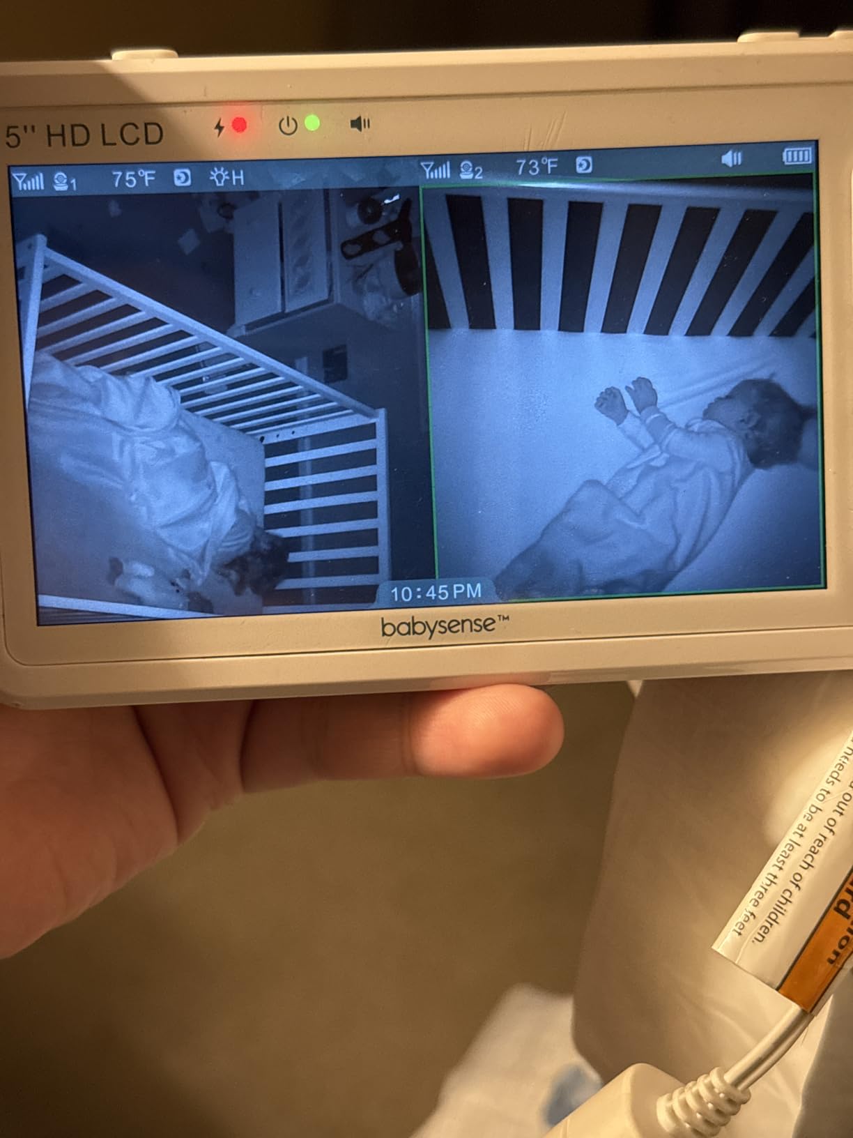 Babysense True Sleep HD Baby Monitor with Camera and Audio + Baby Sleep Movement Monitor, No WiFi, 2 Non-Contact Under Mattress Sensors, Non-Wearable Monitor, Full Crib Coverage customer photo 2