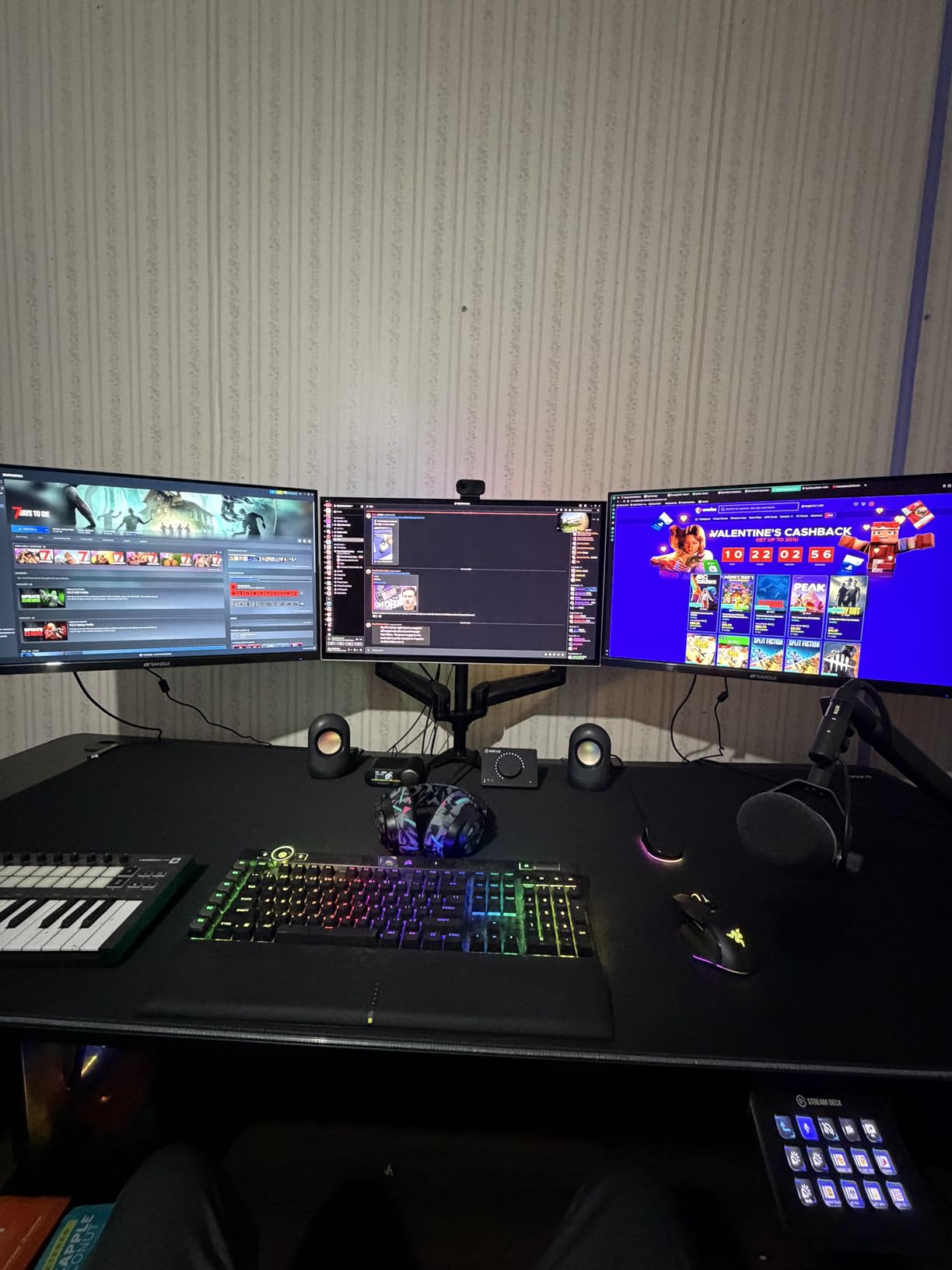VIVO Extra Large 71 x 30 inch Full Size Desk Pad with RGB Lighting for Office Ambience and Immersive Gaming, Oversized Mouse Pad Table Top Cover, 12 Color Modes, Non-Slip Base, Black, DESK-PAD72 customer photo 2