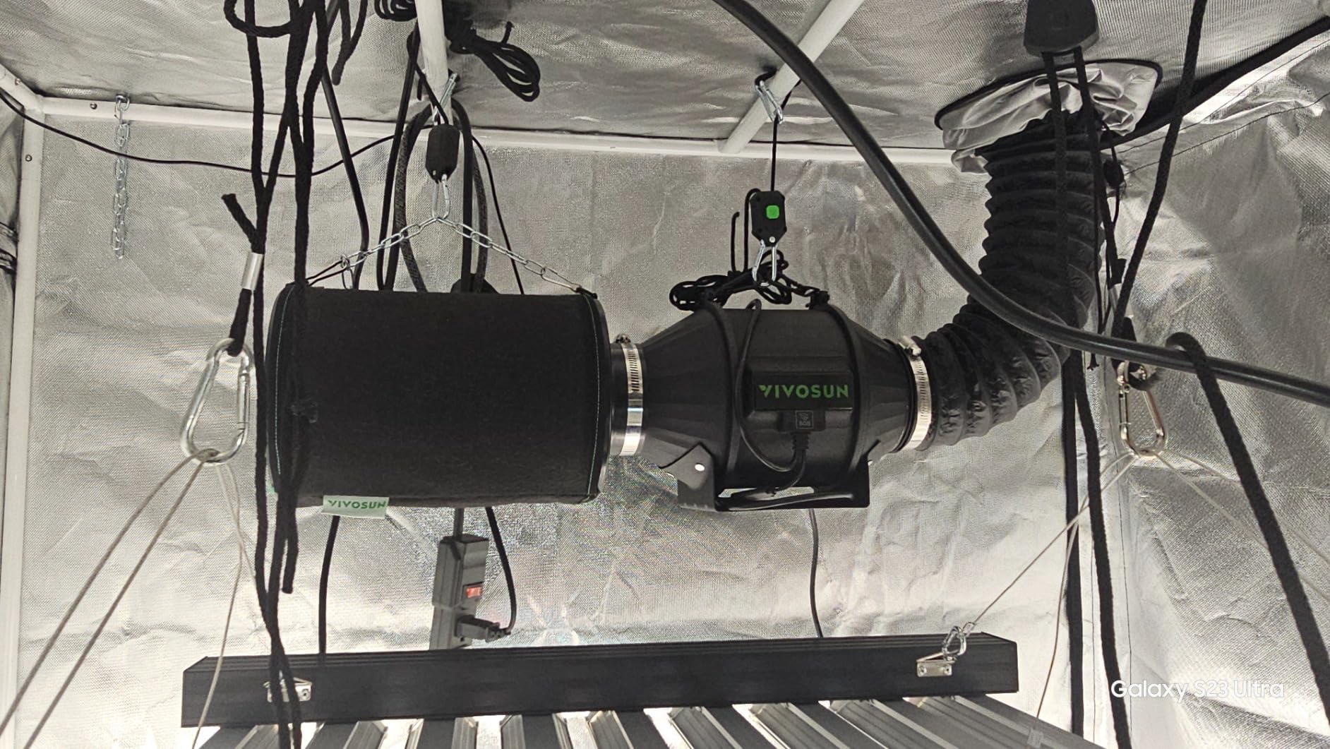VIVOSUN T4 Air Filtration Kit, Inline Fan, Controller, Carbon Filter, Duct | AeroZesh Inline Fan, Speed Controller, Carbon Filter & 8' Ducting, Cooling Ventilation, Grow Tent, Indoor Grow, Hydroponic customer photo 2