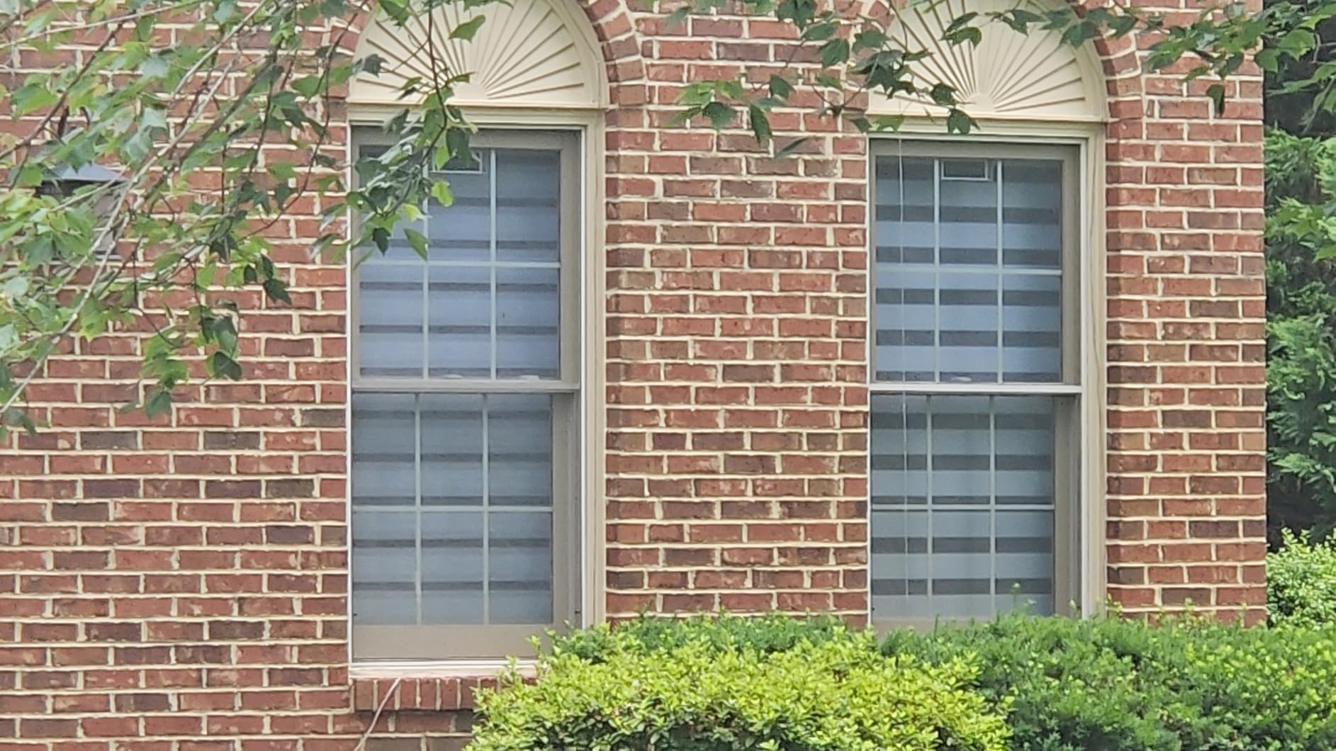 DENFOON Motorized Zebra Blinds, Solar Powered Dual Layer Automatic Shades with Remote Control, Rechargeable Smart Blinds Horizontal Wireless Electric Shades for Windows. White, 46 x 72 customer photo 2