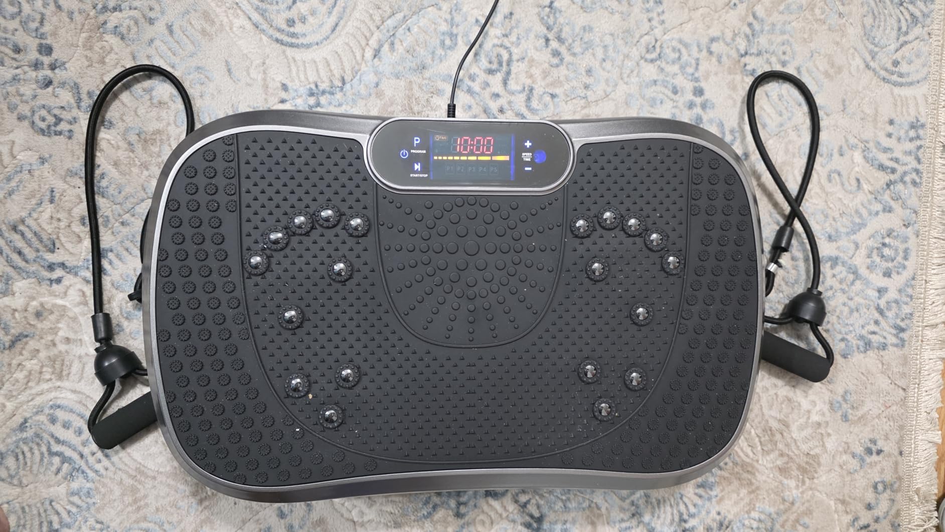 AXV Vibration Plate Exercise Machine Fitness Platform Body Vibrating Board | Curved Design 200W Powerful Oscillating 120 Level Shake Plate for Lymphatic Drainage Recovery Whole Body Toning With Handles customer photo 1