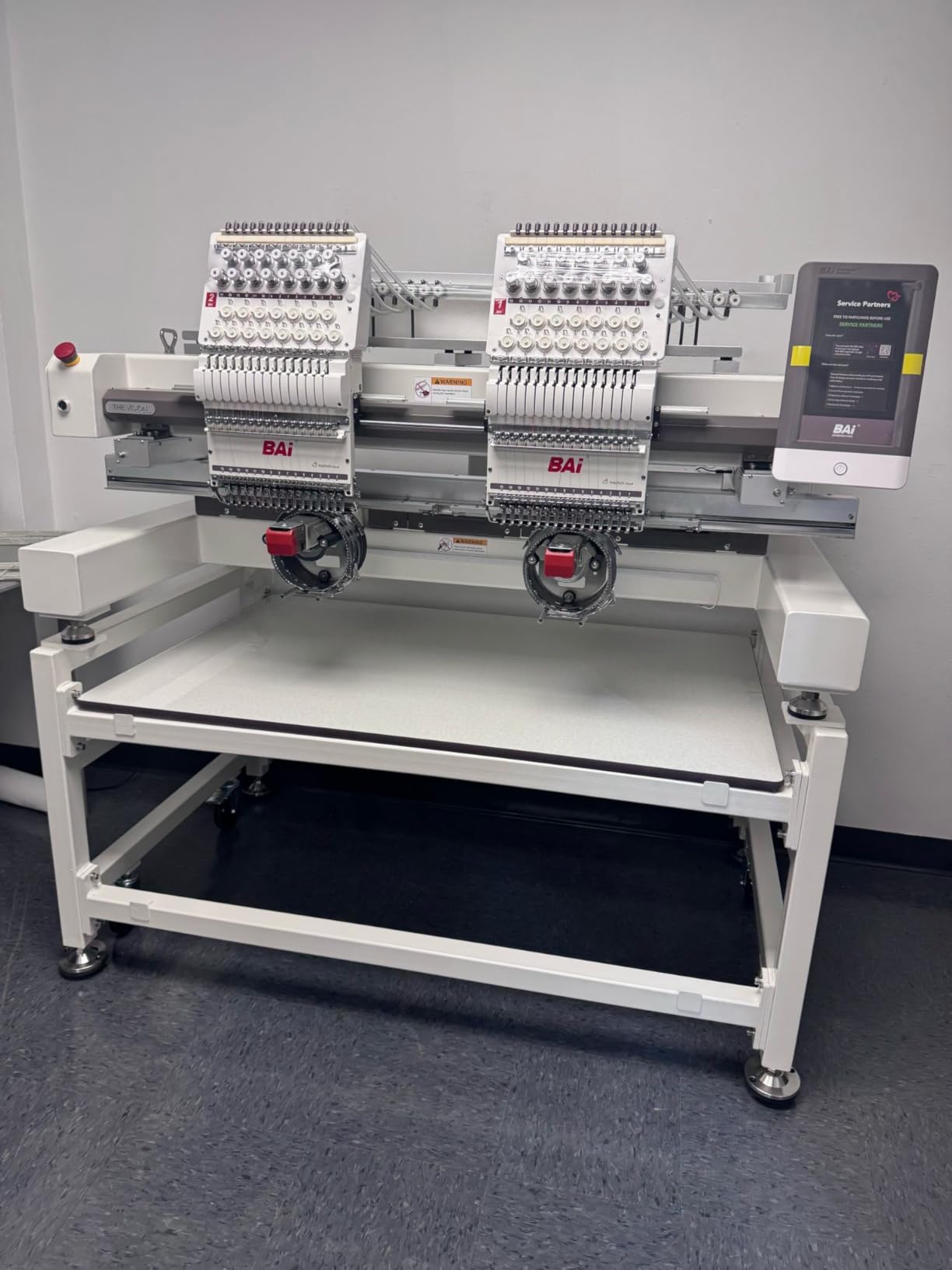 BAI The Vision 2 Head 20x16inch Commercial Embroidery Machine 15 Needle, True Stable 1200SPM, 10-Year Lifespan, Institch OS5 via Institch to Wi-Fi, Calculating Costs and Design Software for Business customer photo 1