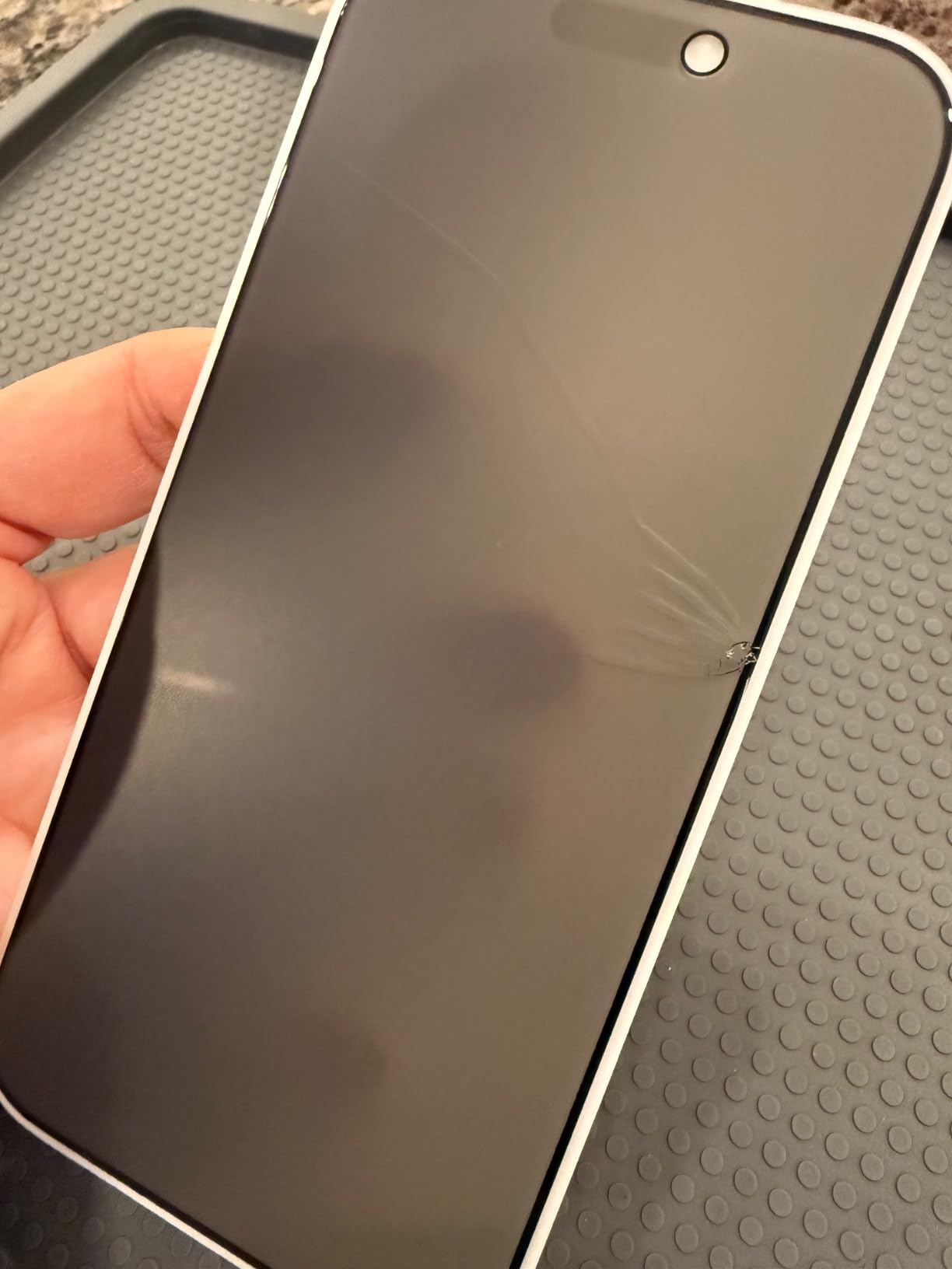 Matte Privacy Screen Protector for iPhone 16 / iPhone 15 [6.1 inch] with Easy Installation Tool, Anti Spy Anti Glare Full Coverage Tempered Glass Film, Anti-Fingerprint, Smooth as Silk customer photo 2