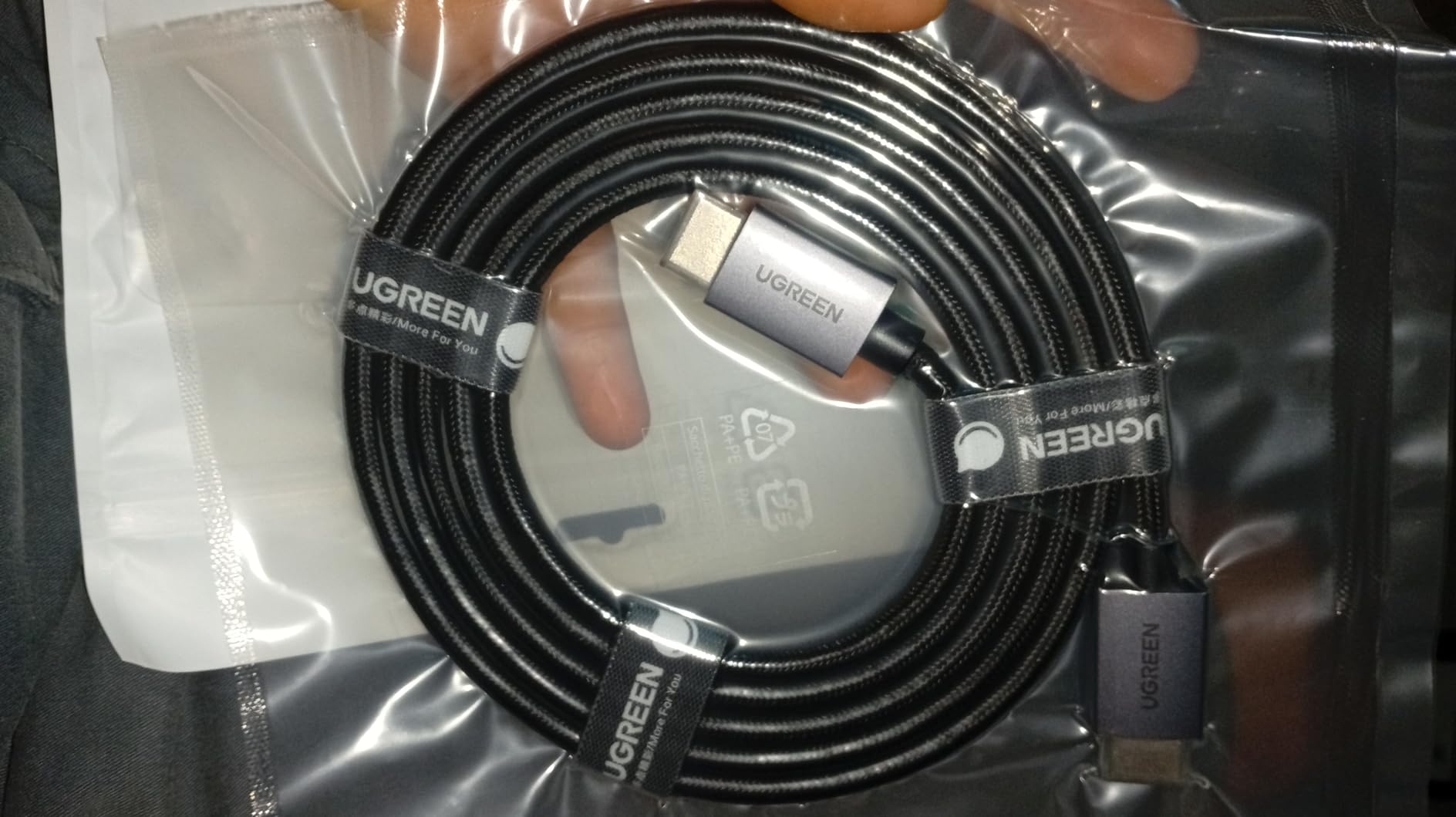 UGREEN 8K HDMI 2.1 Cable 48Gbps 6.6FT, Certified Ultra High Speed HDMI Cord | Aluminum, 4K@240Hz 120Hz 10K 8K@60Hz, HDCP 2.2&2.3, eARC HDR 10 Dolby Compatible with PS5/Blu-ray/Roku TV/Switch 2/Mac mini customer photo 2