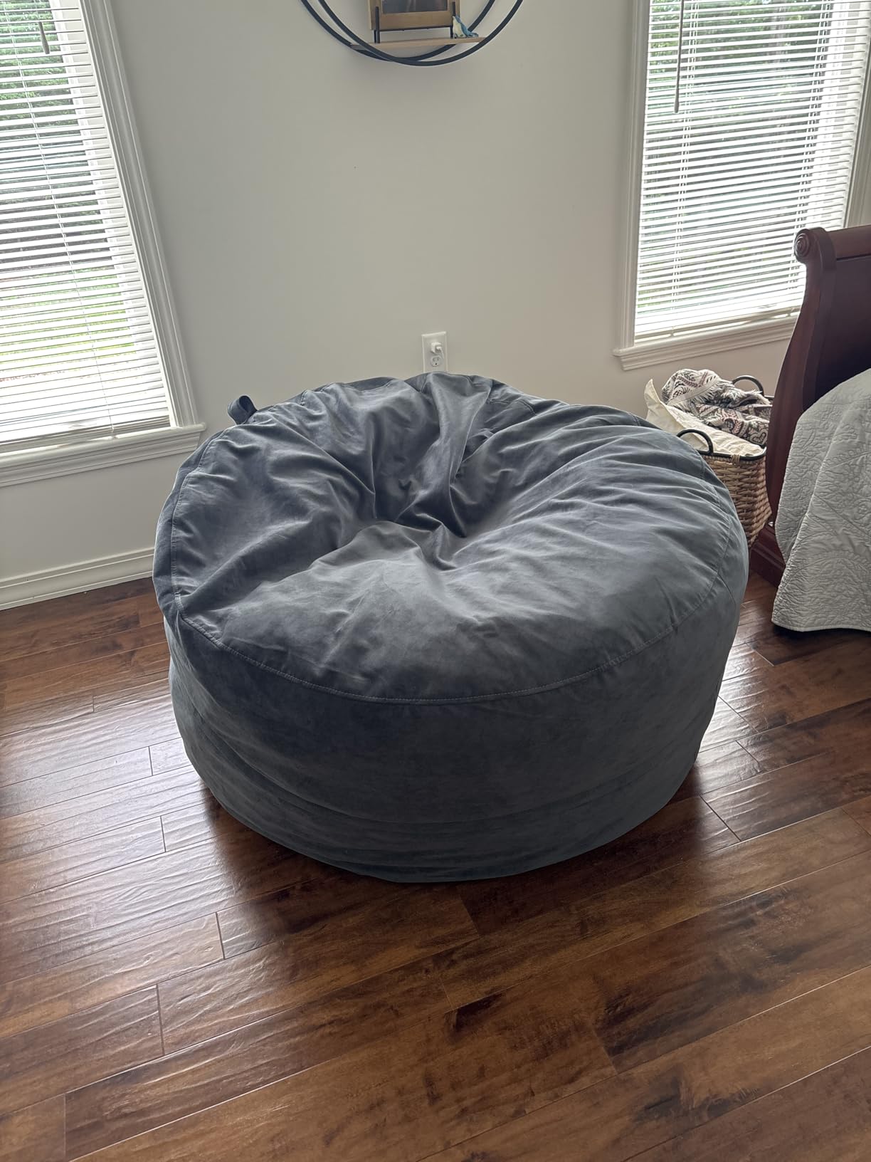 Codi 4 FT Bean Bag Chairs for Adults, Large Beanbag with Filler, Grey | Premium shredded foam fill, Machine washable cover, Built-in zipper, Reinforced seams, Ideal for gaming customer photo 1