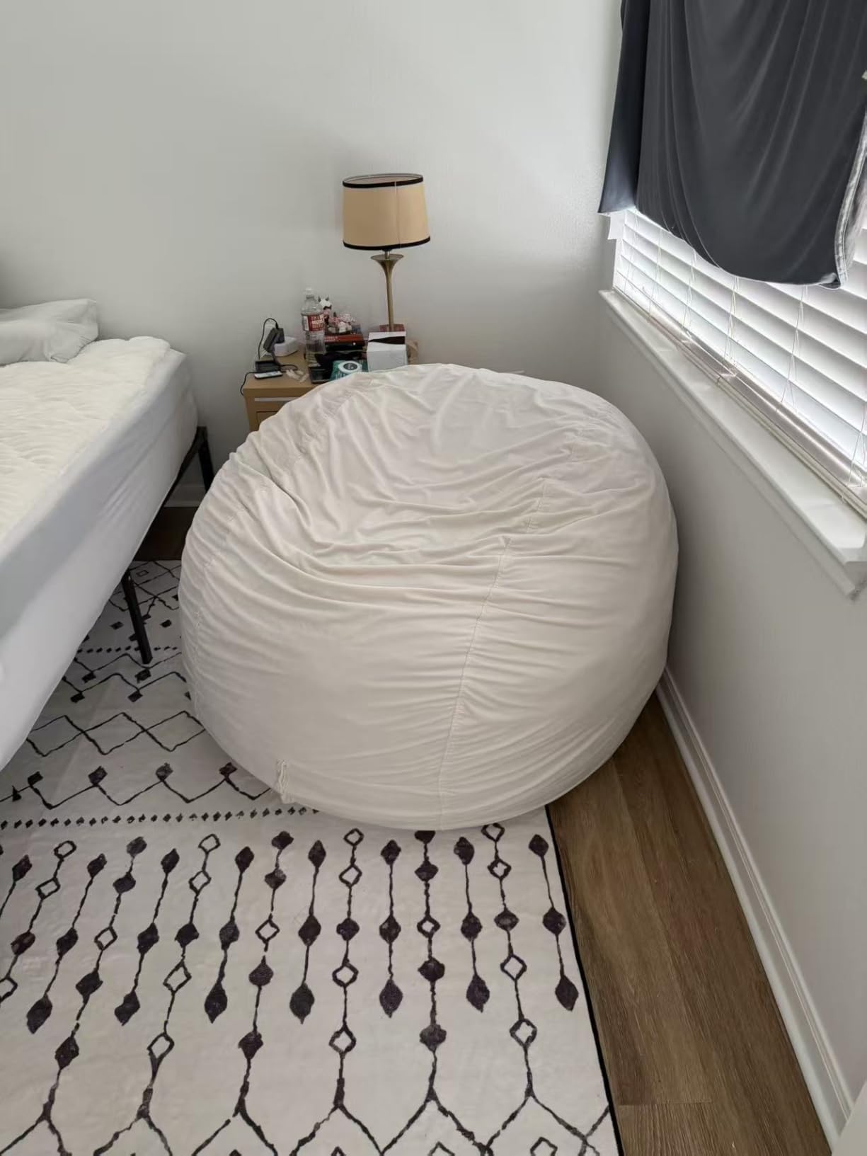 Codi 4 FT Bean Bag Chairs for Adults, Large Beanbag with Filler, Grey | Premium shredded foam fill, Machine washable cover, Built-in zipper, Reinforced seams, Ideal for gaming customer photo 2