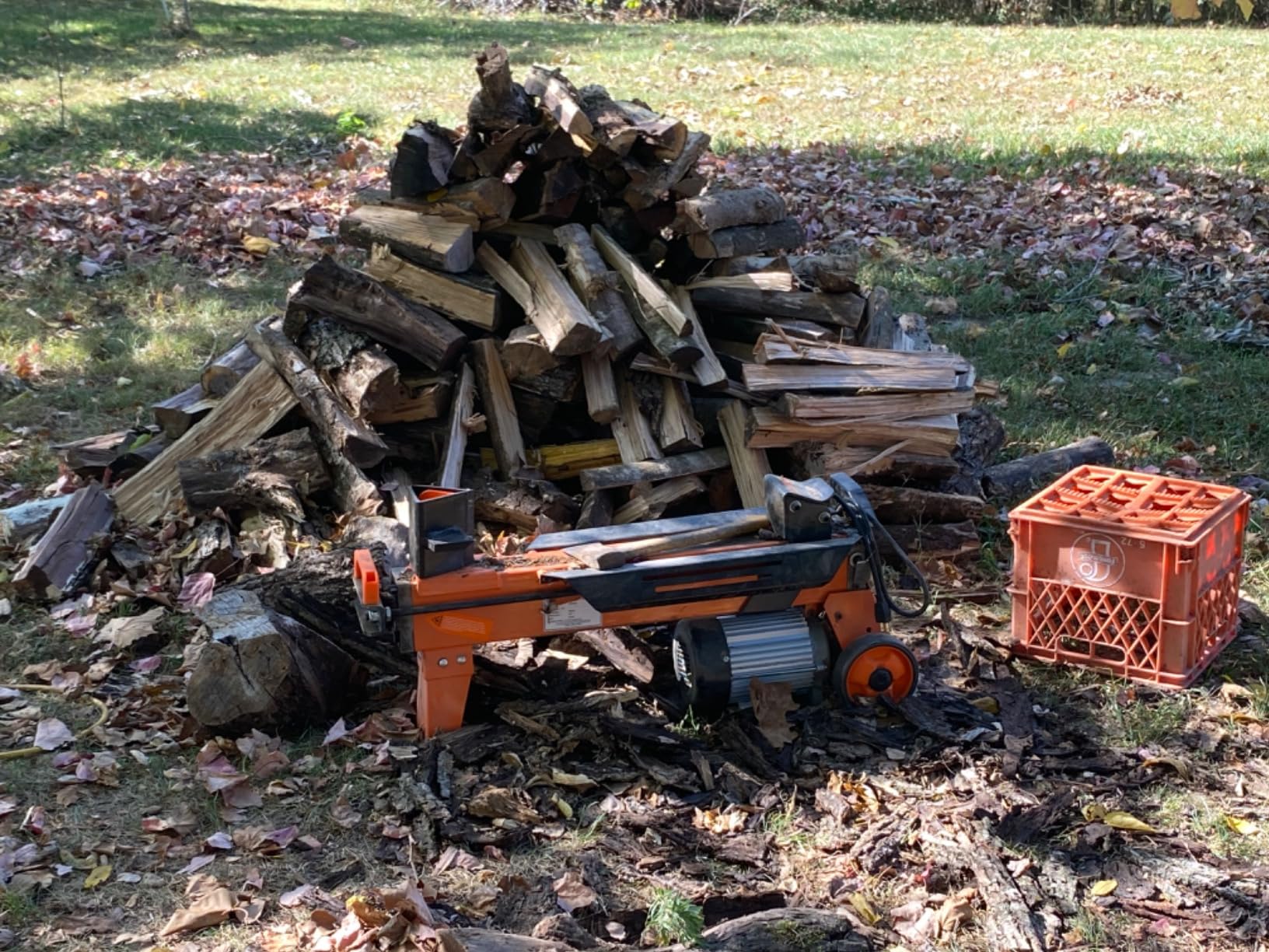 PROYAMA Log Splitter 7 Ton with Stand, Wood Splitter Electric Powered, Hydraulic Ram, Firewood Splitting Machine Black Stand Wood Splitter customer photo 1