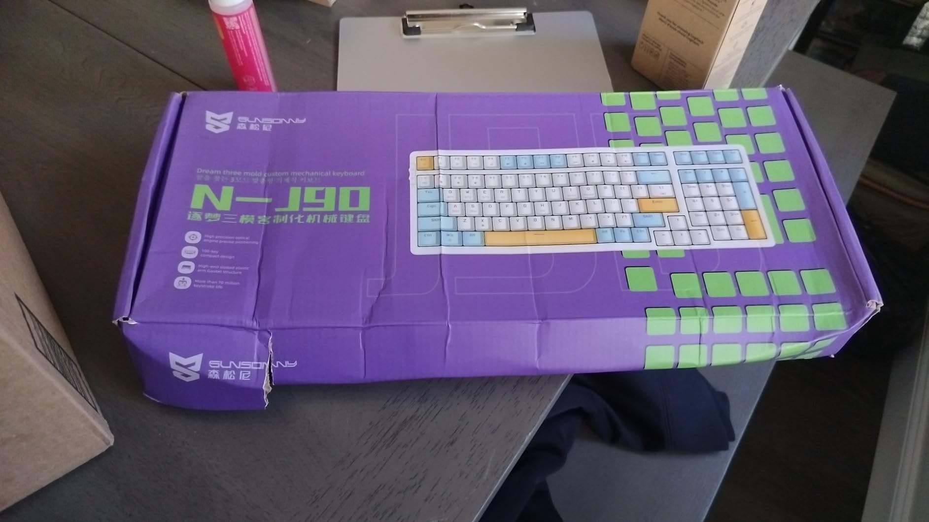 Merdia Wireless Mechanical Keyboard, Triple Mode 2.4G/USB-C/BT Gaming Keyboards 100 Keys RGB Backlit, Brown Switch Rechargeable | Brown Combo customer photo 2