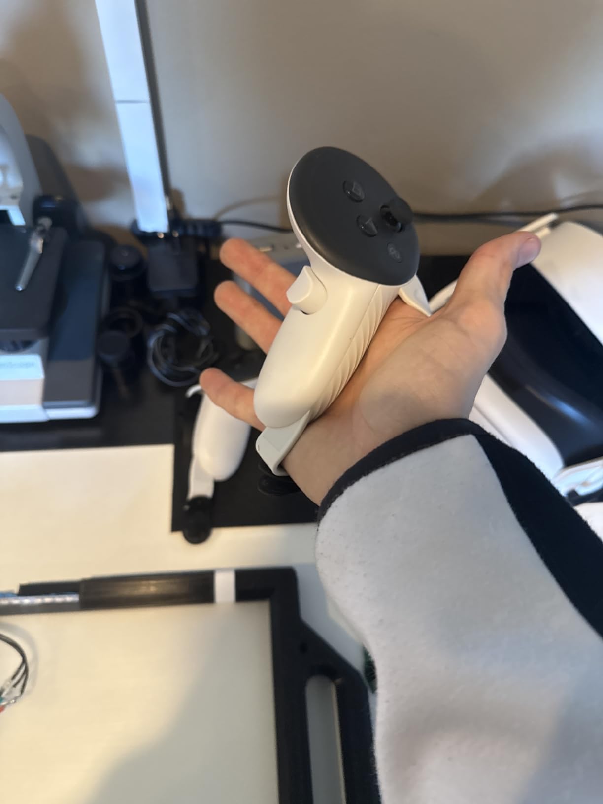 AMVR Controller Grips Compatible with Meta/Oculus Quest 3/Quest 3S, Silicone Accessories Non-Slip Handle Cover, Adjustable Soft Hand Strap Fits Small and Medium Hands (Not Fit Official Charging Dock Battery) customer photo 2
