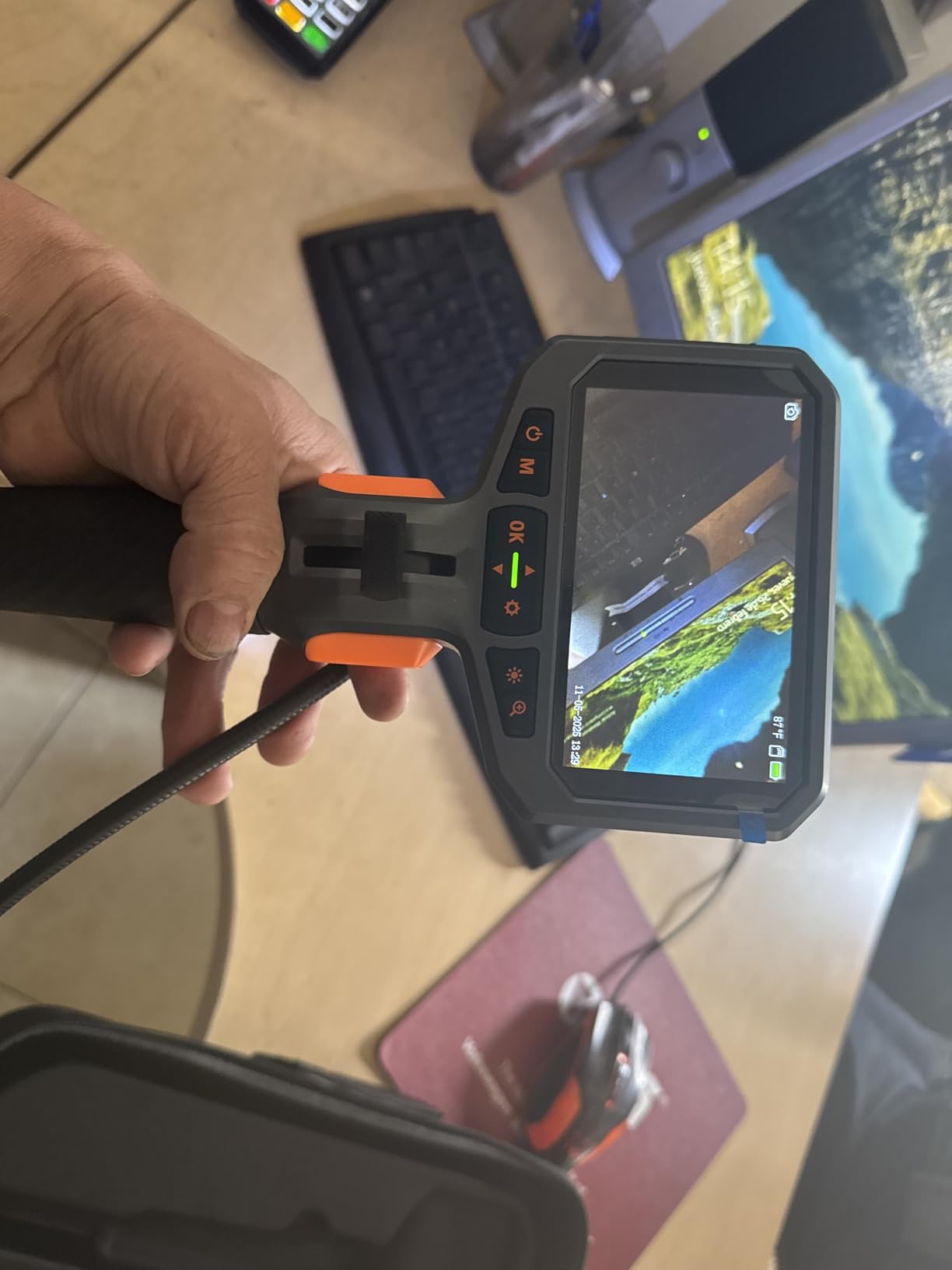 Teslong Articulating Borescope for Mechanic Automotive HVAC Wall Inspection | 2.0MP HD Endoscope, 8 LED Lights, Two-Way 210°, 4.5
