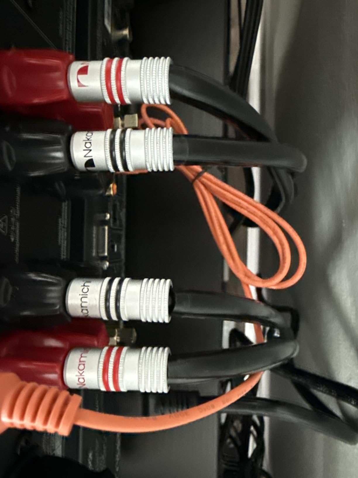 Nakamichi 24k Gold Plated Banana Plugs with 12 AWG Speaker Cable 99.9% OFC | Oxygen-Free Copper, Excel Series, Heavy Duty Braided for Amplifier Receiver Hi-Fi Stereo Audio Wire - Black (6 feet / 1.8m) customer photo 2