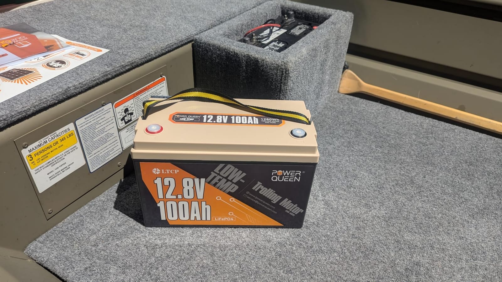 Power Queen 12V 100Ah Trolling Motor LiFePO4 Battery for Marine, RV | Group 31 Lithium Battery, 100A BMS, Low Temp Protection, Up to 15000 Deep Cycles, IP65 Waterproof, 1280Wh for Boat, Yacht customer photo 1