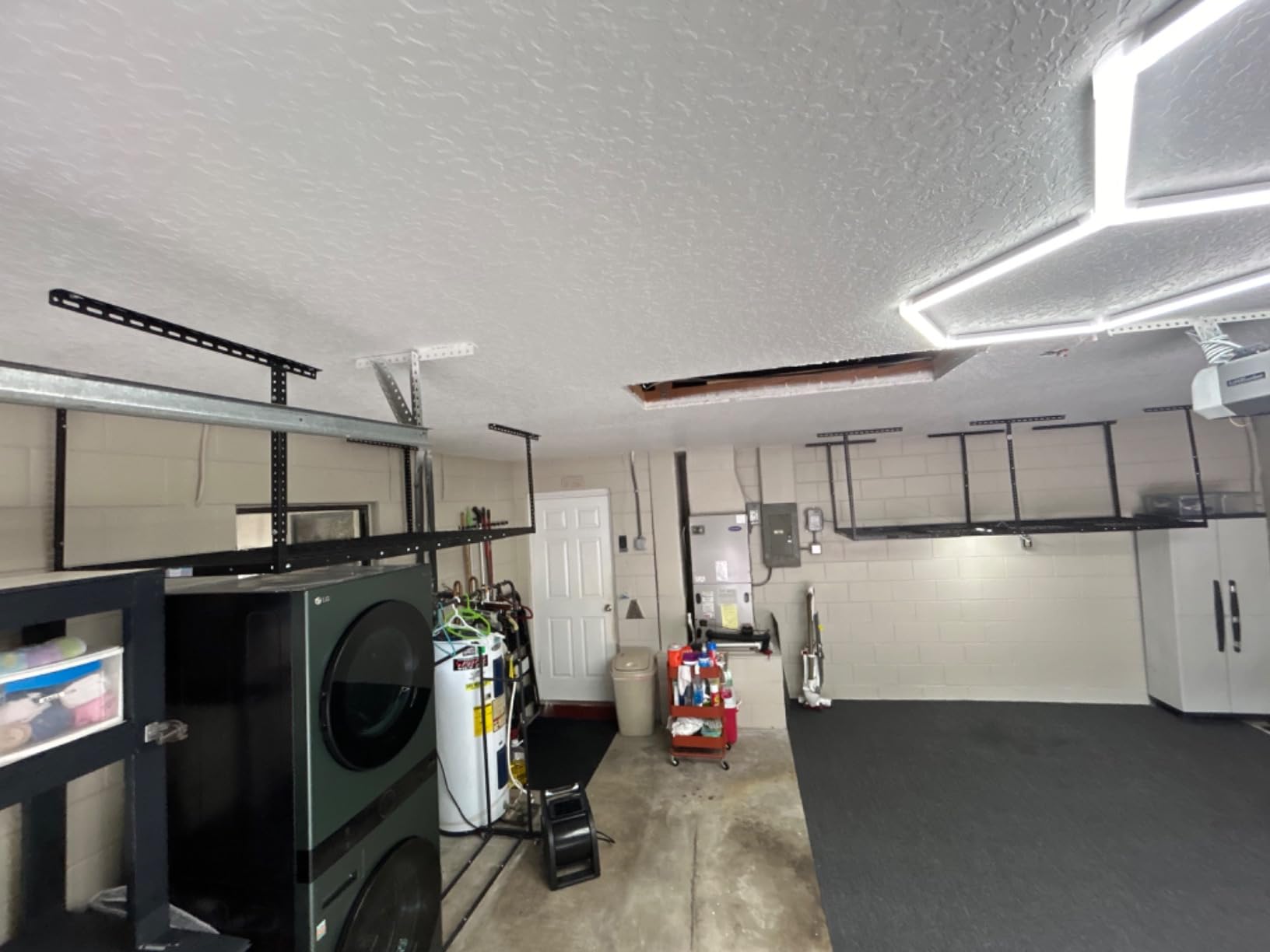 4x8ft Overhead Ceiling Garage Storage Rack, 750LBS Capacity, Black | 22