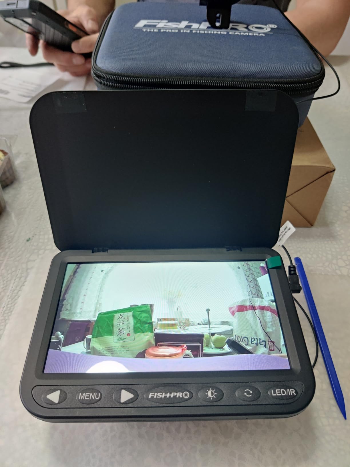 FishPRO HD1080P Underwater Fishing Camera 7'' IPS w/DVR 32GB, 10,000mAh, Ice Fishing Camera Underwater, IR & LED for Dark, Portable Ice Fish Finder for Ice Lake Fishing-82ft customer photo 2