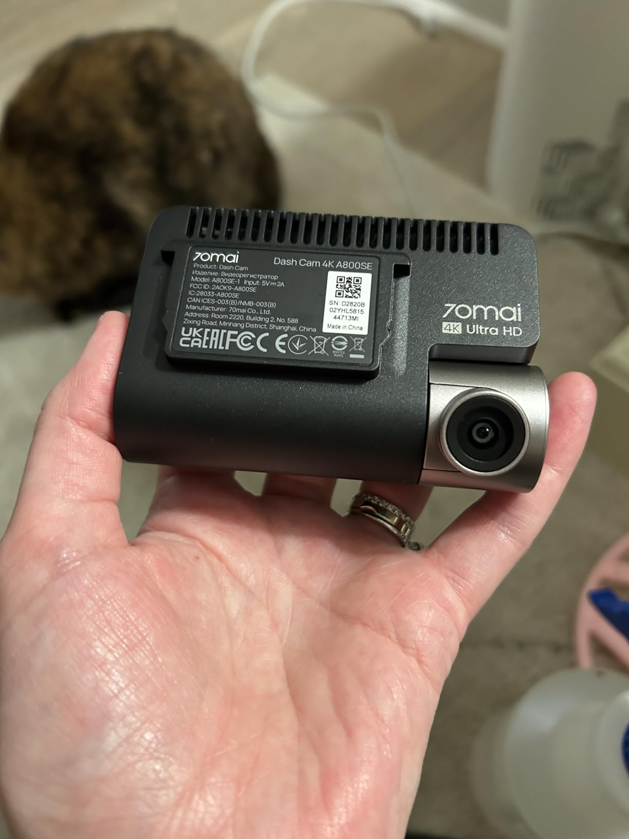 70mai 4K Dash Cam Front and Rear, Built in Wi-Fi 6 & GPS Car Camera, Super Night Vision, ADAS, 3'' IPS Screen, 24H Parking Mode, Time-Lapse, Loop Recording, with 128GB Card (A800SE) customer photo 2