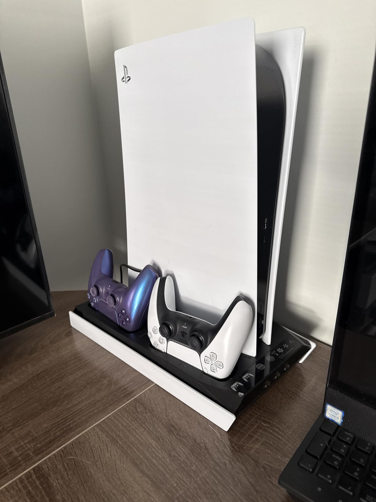 PS5/Slim/Pro Stand for Disc & Digital Console, PS5 Cooling & Charging Station with RGB Lights, PS5 Controller Charger Built-in 3 Level & AUTO Adjustable Fan, PS5/Slim/Pro Accessories for PS 5 Cases customer photo 1