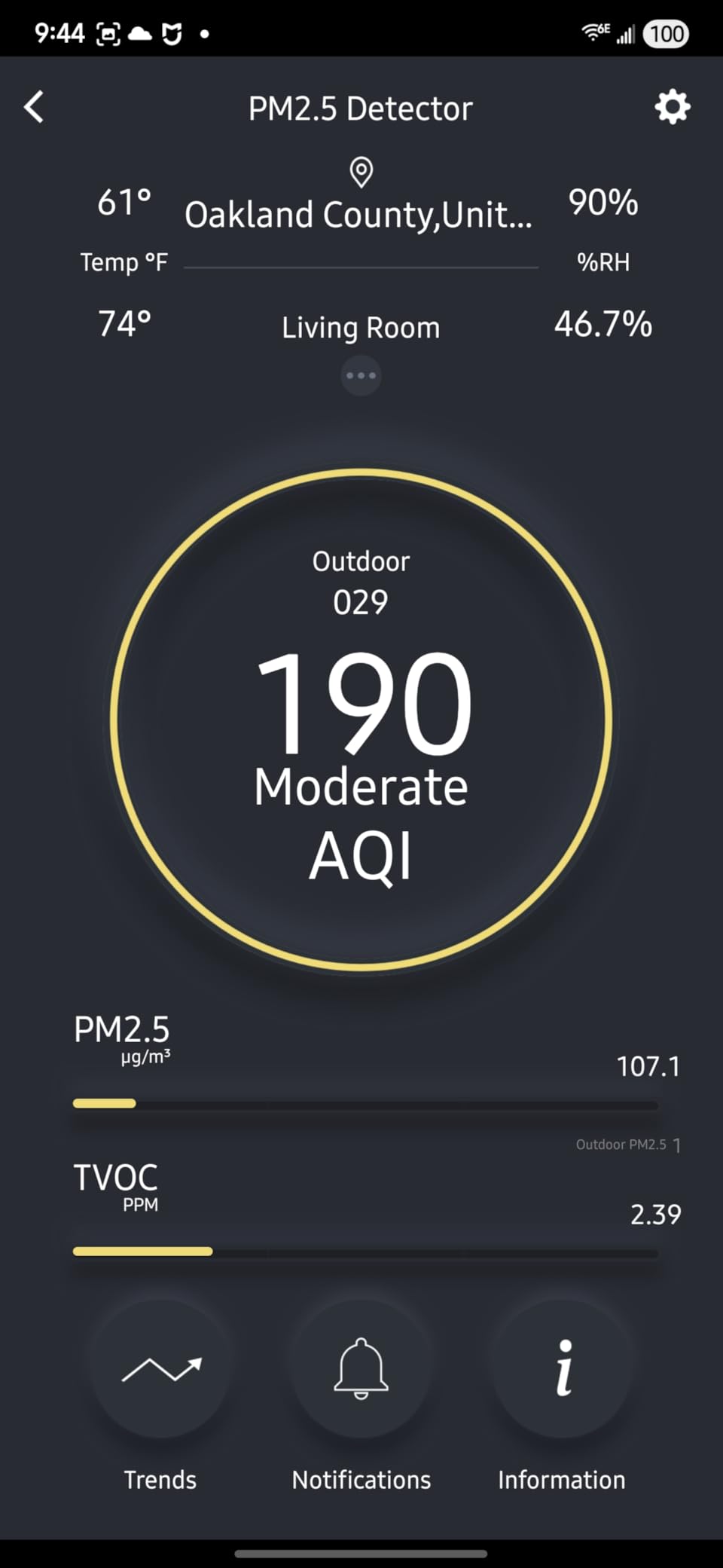 BREATHE Airmonitor Plus Indoor Air Quality Monitor w/CO2, PM & App. Gen 2. | Professional-Grade NDIR Sensor, PM1, PM10, TVOC, Formaldehyde, Smart Alerts, 90-Day History, CSV Export. 6 Hour Battery Life. customer photo 1