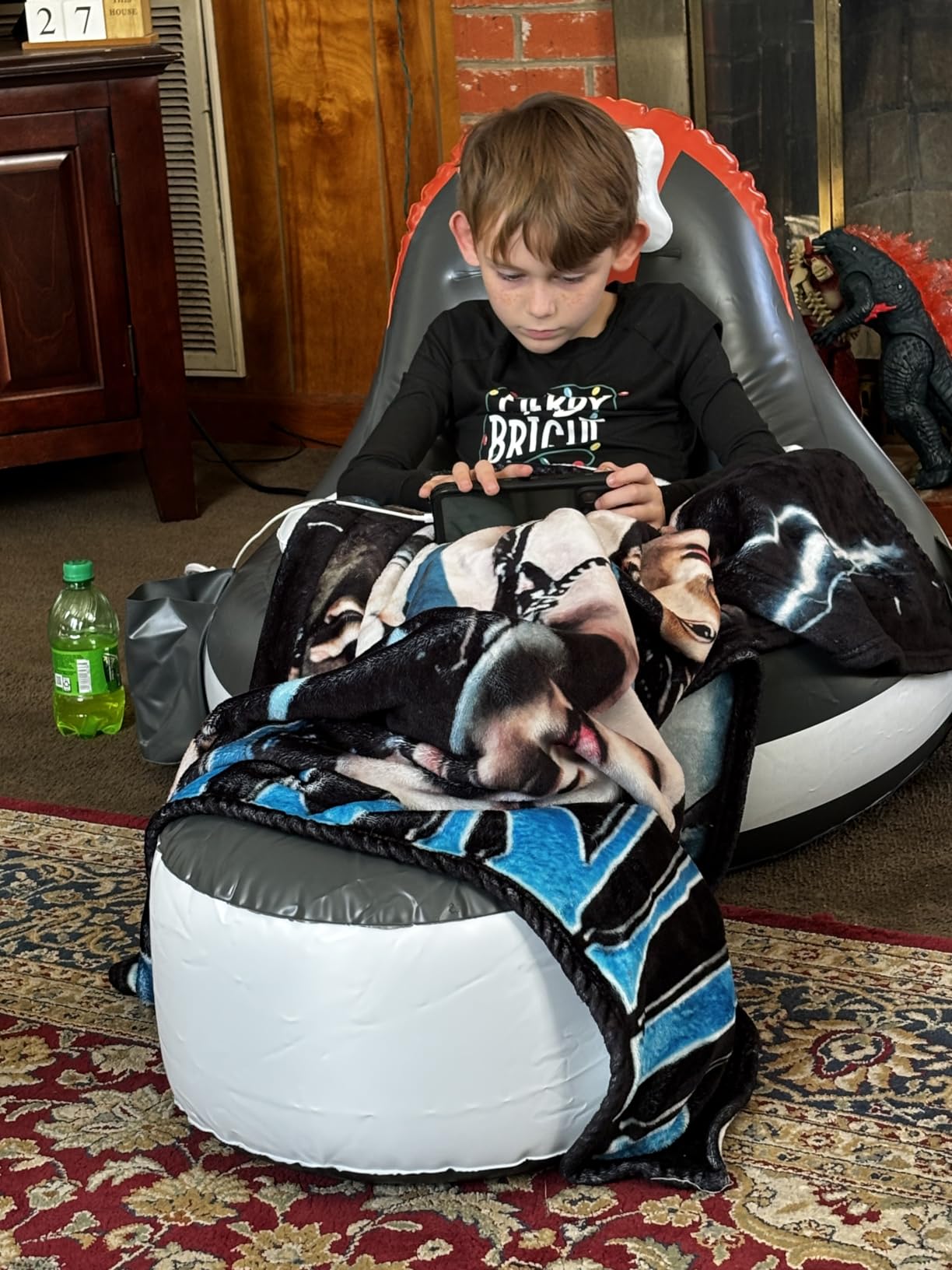 Inflatable Gaming Chair for Kids - Supports Up to 300 lbs, Includes Air Pump, Cup Holder, 2 Pockets - Durable Bean Bag Seat, Comfy Kids Gaming Chair & Top Gamer Chairs for Kid Room customer photo 1