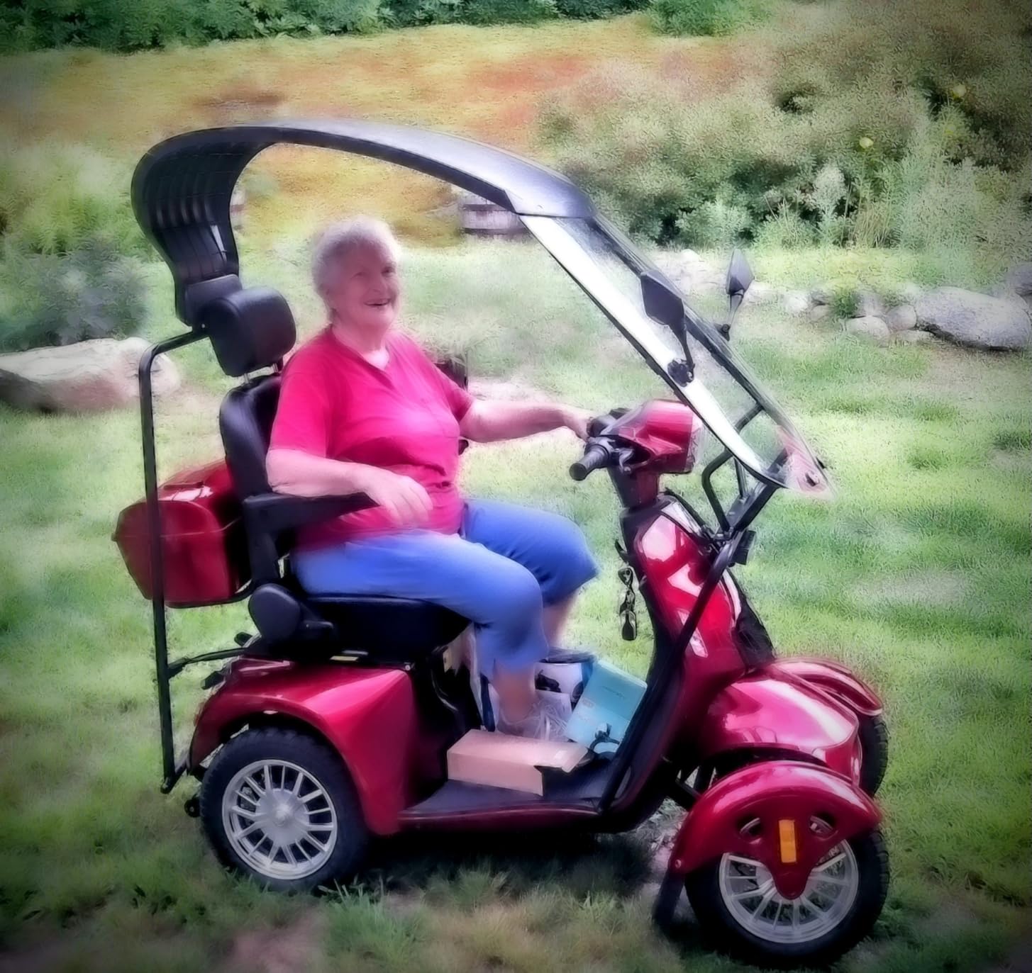 Heavy Duty Mobility Scooter with Roof & Windshield - Electric Powered Wheelchair for Seniors & Adults 500lbs Capacity customer photo 2