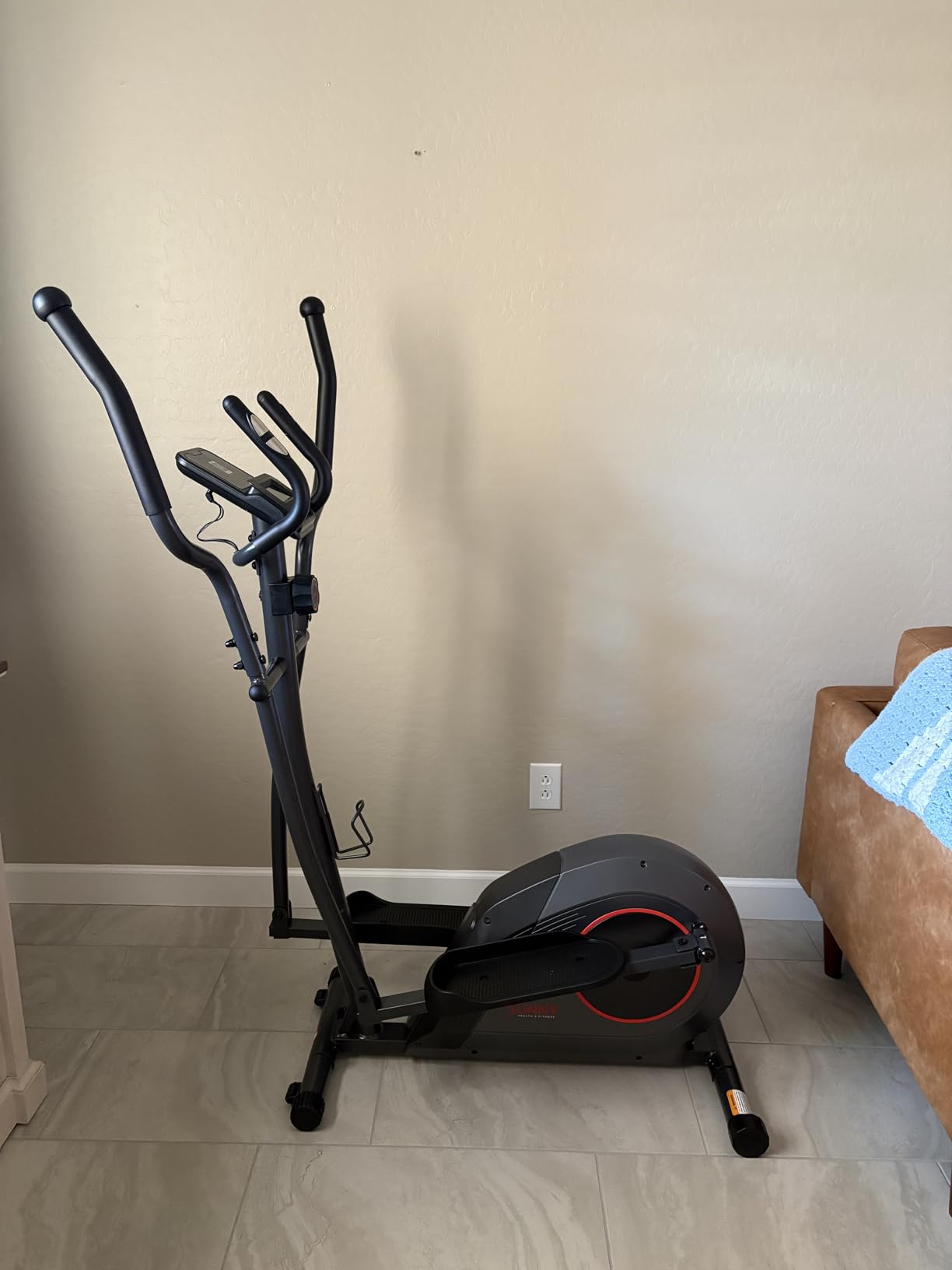 Sunny Health & Fitness Smart Upright Elliptical Machine with Pulse Sensor customer photo 1