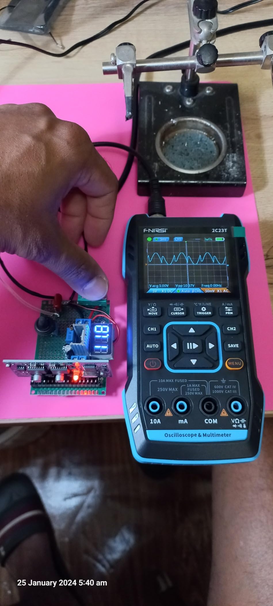 FNIRSI 2C23T 3-in-1 10MHz Oscilloscope Multimeter DDS Signal Generator | 2CH Handheld Oscilloscope, 50MSa/s Sampling, 9999 Counts TRMS Multimeter, Auto Measurement for Automotive & DIY Electronics customer photo 1