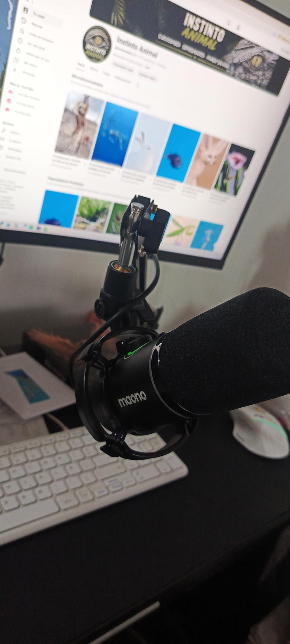 MAONO XLR/USB Dynamic Microphone Kit, RGB Podcast Mic with Software, Mute, Gain Knob, Volume Control, Boom Arm for Streaming, Gaming, Voice-Over, Recording-PD200XS Black customer photo 1