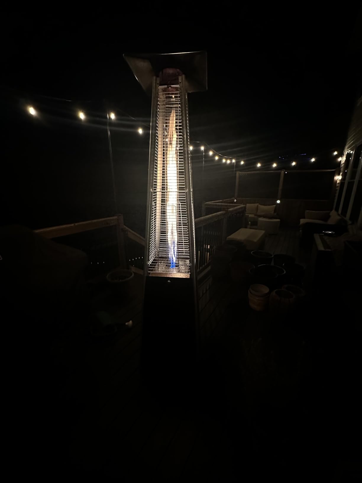 FOOWIN Patio Heater 48,000 BTU Outdoor Propane Heater with Wheels | Pyramid Patio Heater Outdoor Heaters for Patio w/Waterproof Cover & Gloves, for Outdoor Use, Party, Backyard, Garden, Bronze customer photo 1