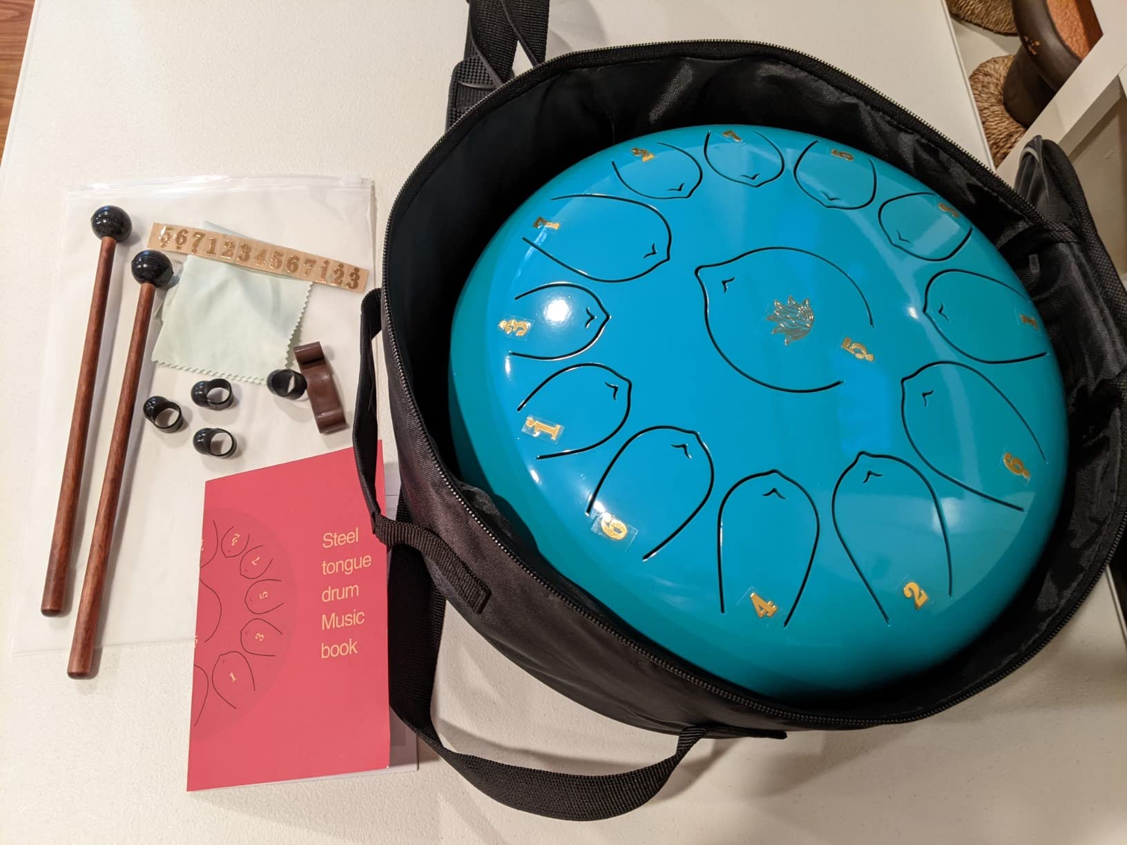 Eavnbaek 22-Inch 10-Notes 440Hz D Minor Kurd Advanced Handpan Drum Blue customer photo 1