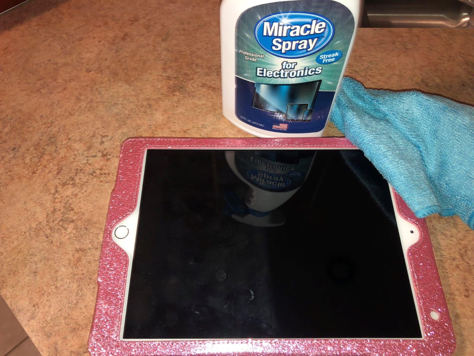 MiracleSpray for Electronics Cleaning, Safe Multisurface Cleaner for Any TV, Phone, Monitor, Keyboard, Screen, Computer, Includes Microfiber Towel - 8 Ounce Kit customer photo 2