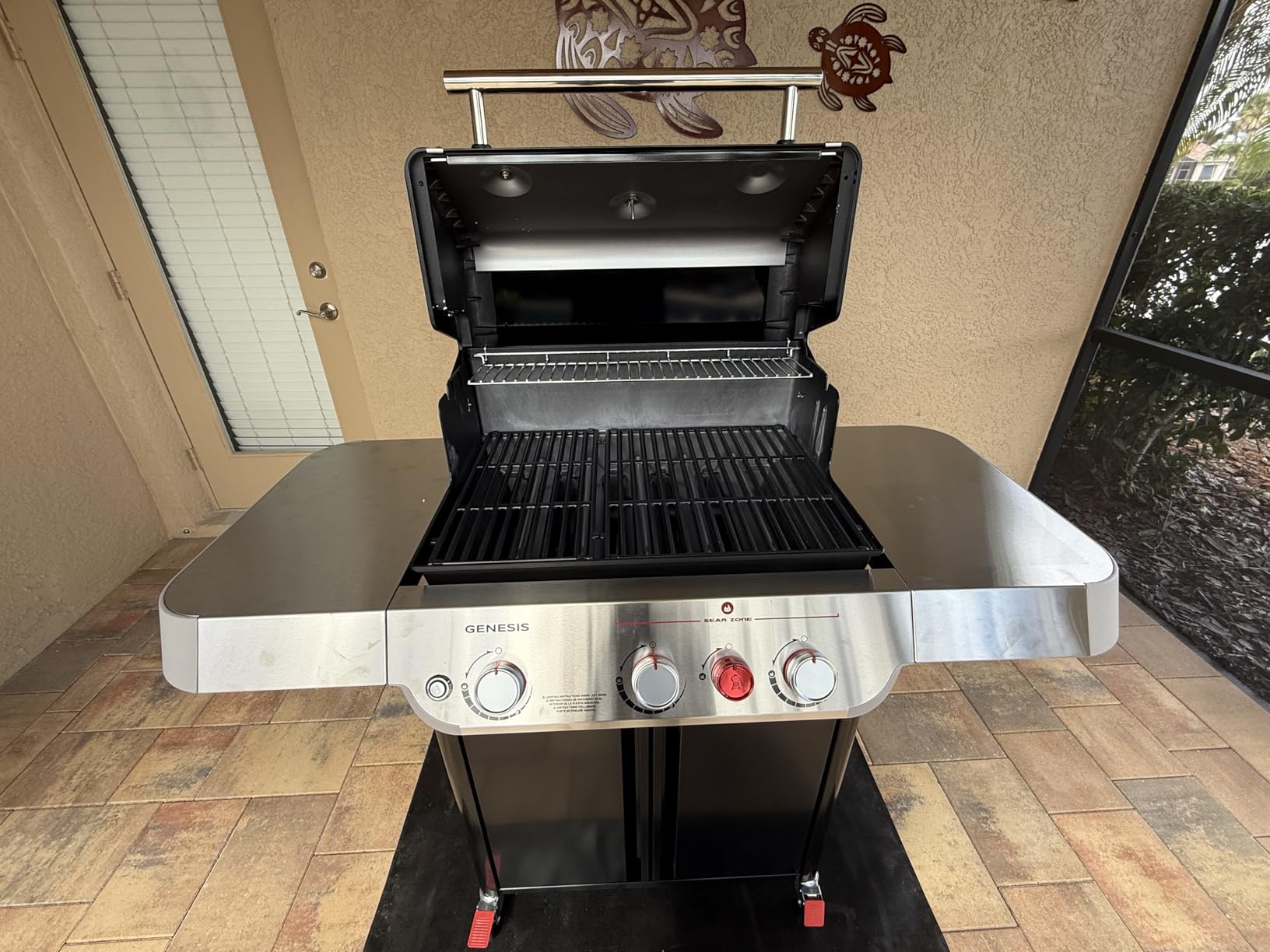 Weber Genesis E-325 Gas Grill, Outdoor Cooking, Propane Grill, Black | 3 PureBlu Burners, XL Sear Zone, Porcelain-Enameled Cast-Iron Grates, Stainless-Steel Side Tables, BBQ Grill, Weber Grill customer photo 1