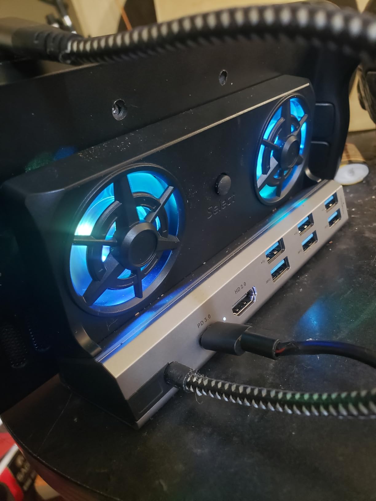YCE 12-in-1 Steam Deck Dock for ROG Ally X, Steam Deck, Legion Go, Switch | Dual RGB Cooling Fans, 6 USB Ports, 4K60Hz HDMI customer photo 1
